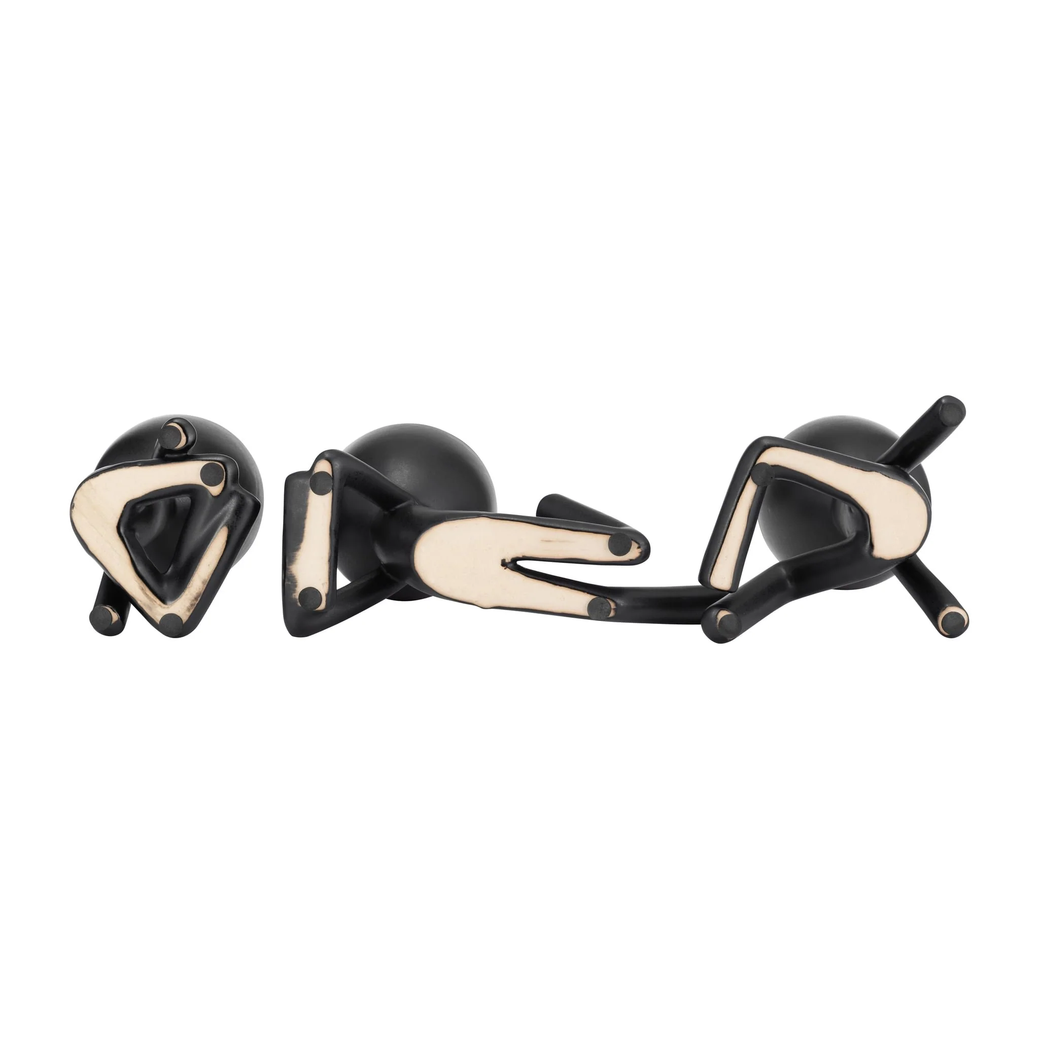 Cer, S/3 8" Sitting Humans, Black - Image 8