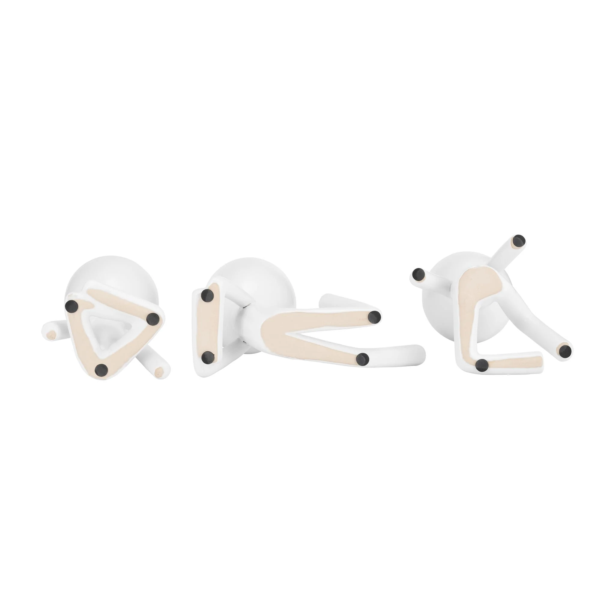 Cer, S/3 8" Sitting Humans, White - Image 8