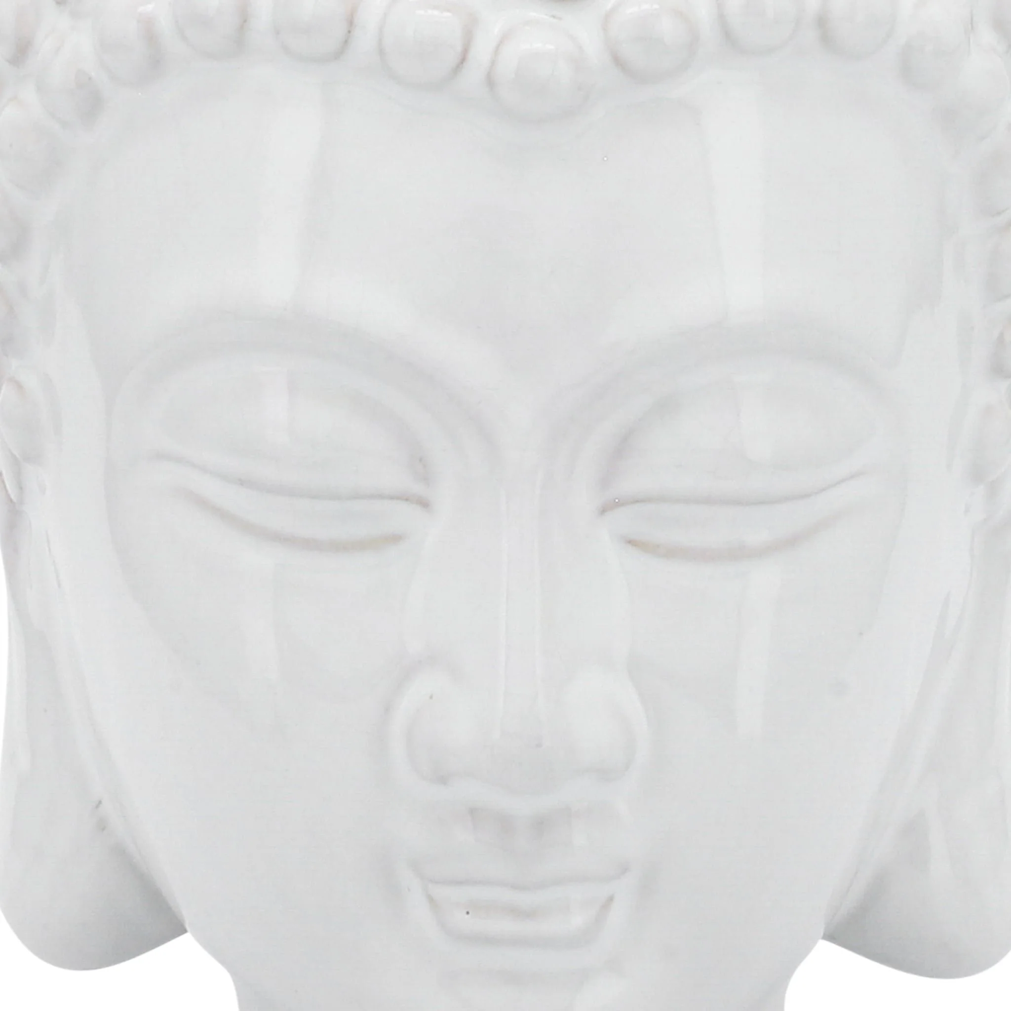 Ceramic 10" Buddha Head, White - Image 6