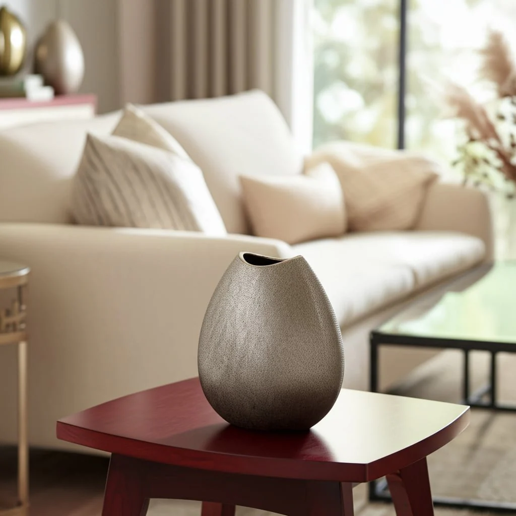 Ceramic 11" Vase, Champagne - Image 11