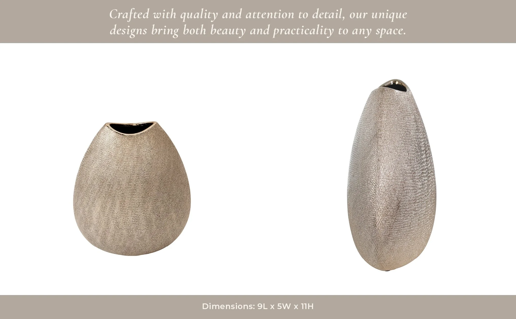 Ceramic 11" Vase, Champagne - Image 12
