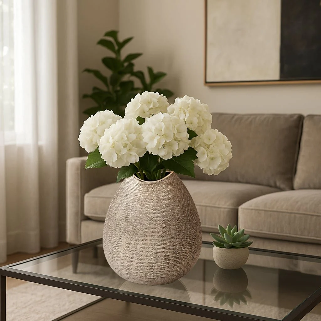 Ceramic 11" Vase, Champagne - Image 9