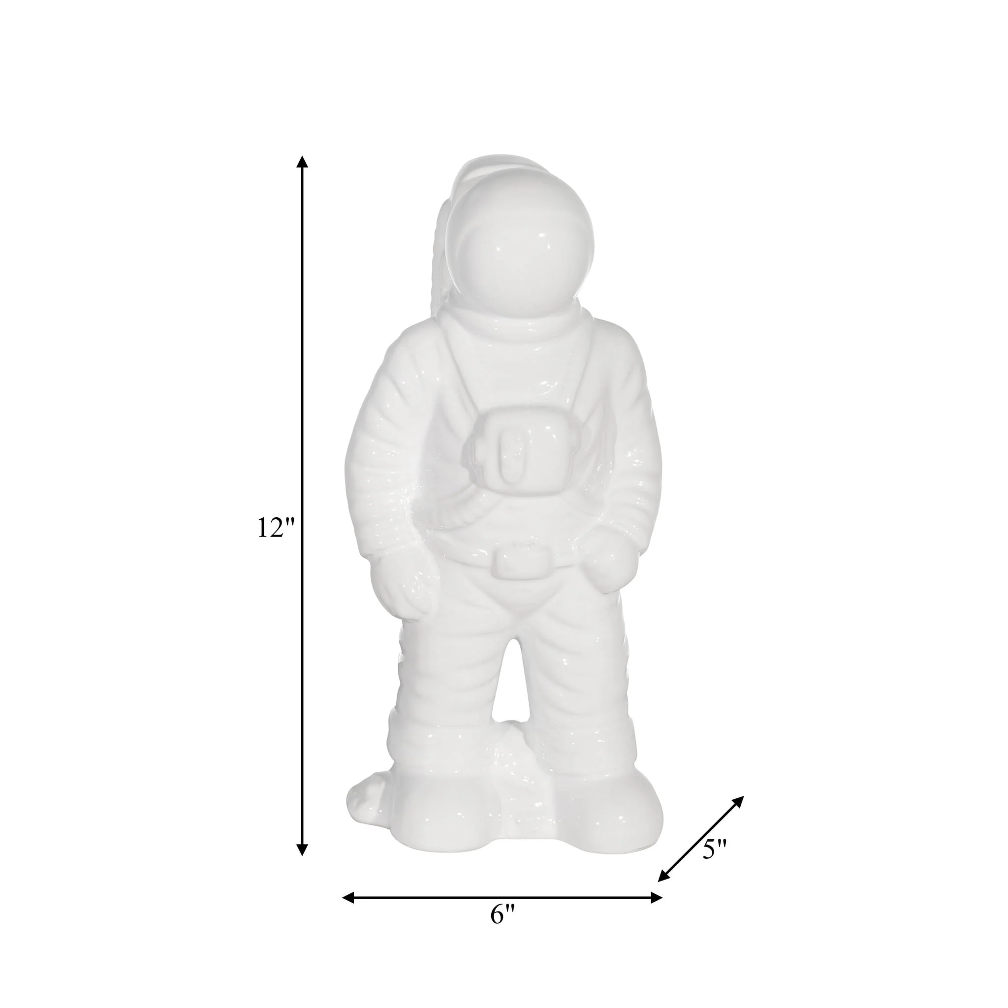 Ceramic 12" Astronaut Statuette, White - Image 7