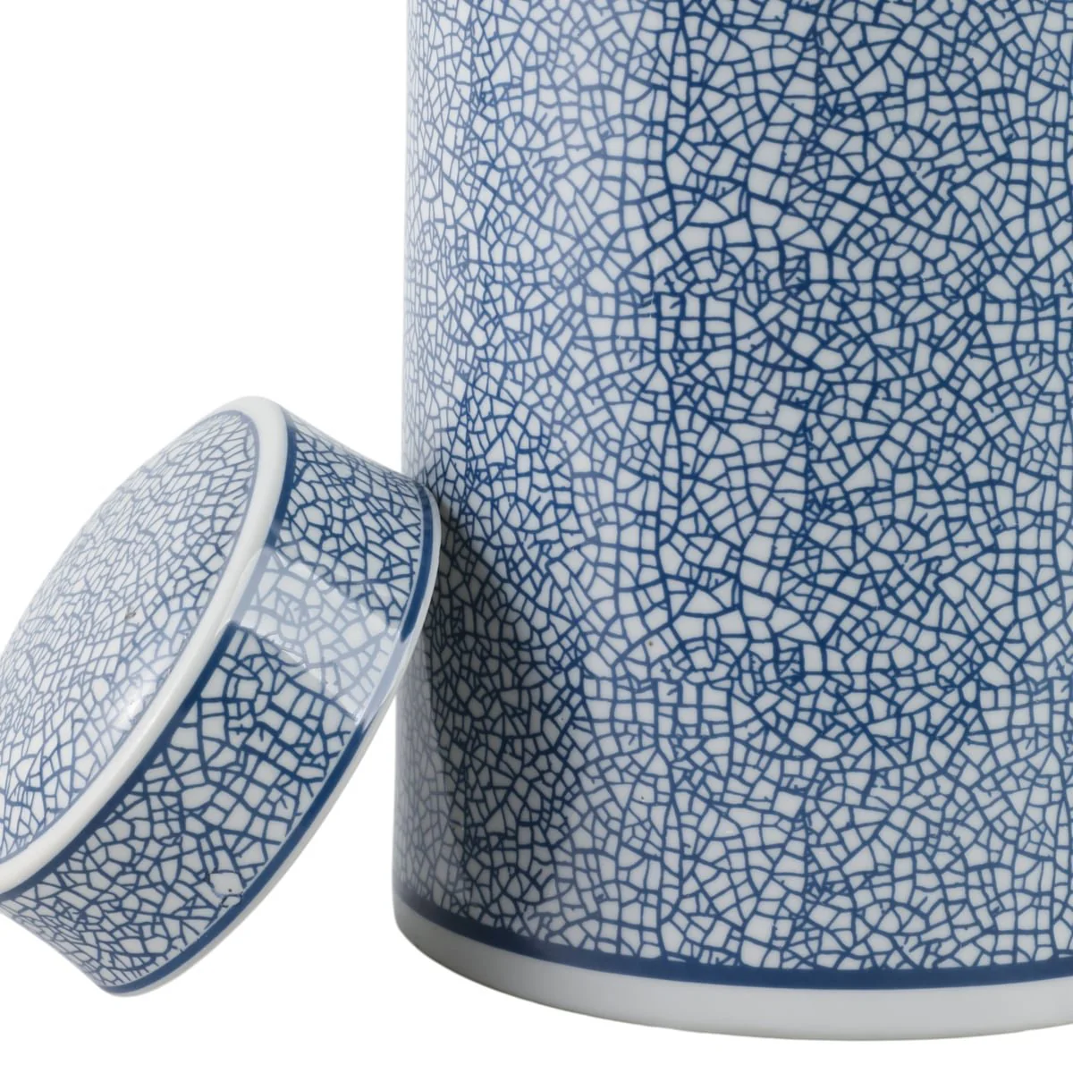 Ceramic 12" Jar, Crackle Blue - Image 5