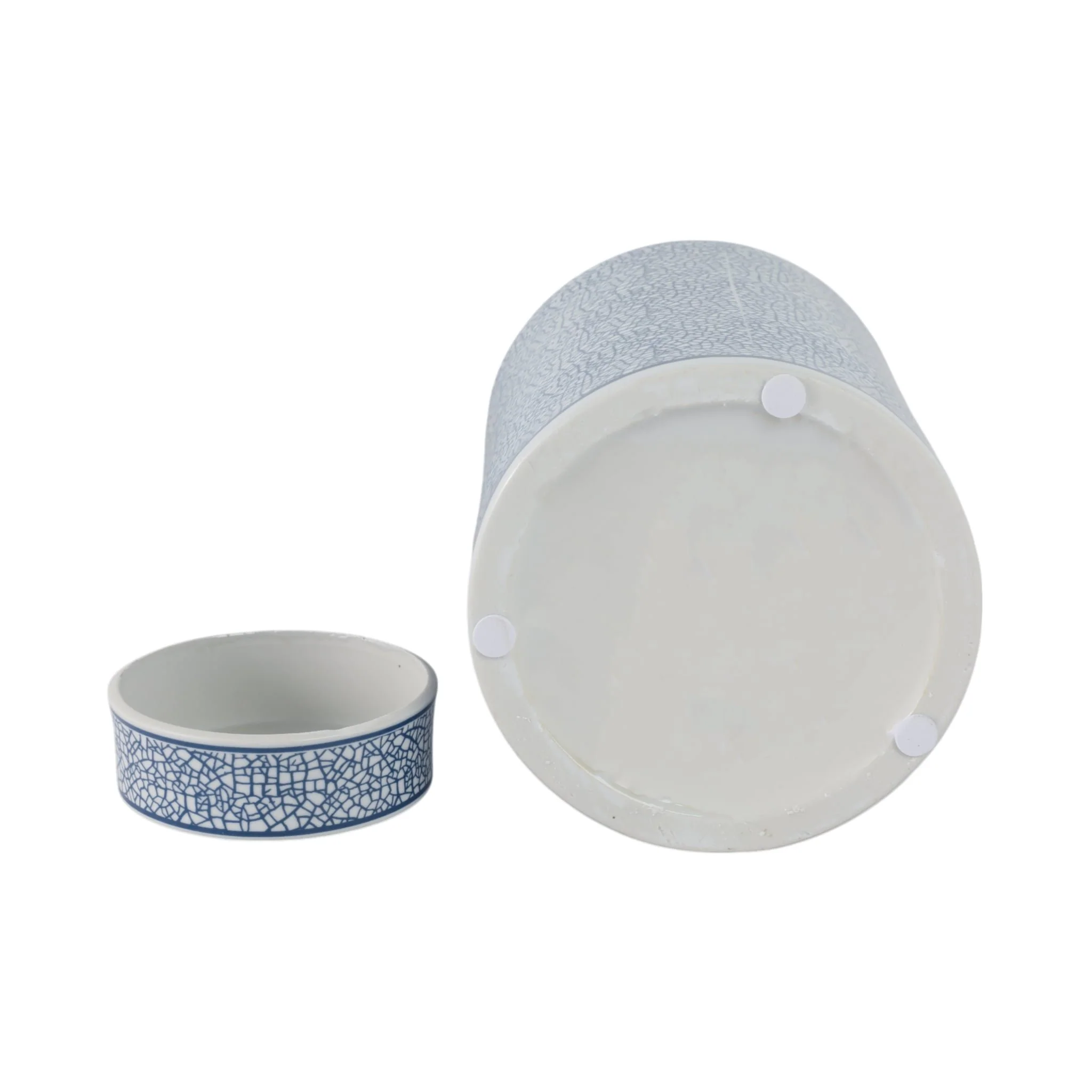 Ceramic 12" Jar, Crackle Blue - Image 7