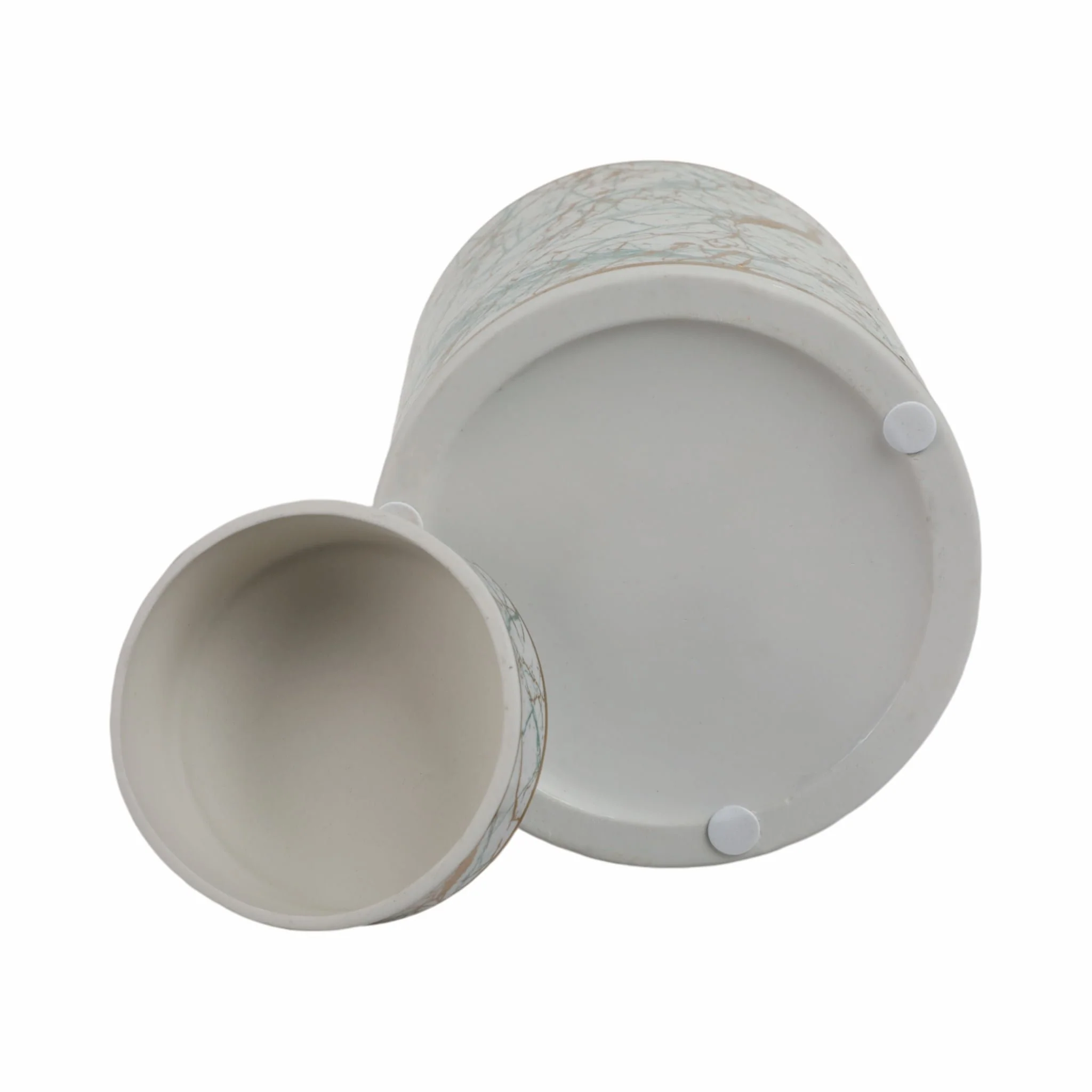 Ceramic 12" Jar With Gold Lid, Green - Image 6