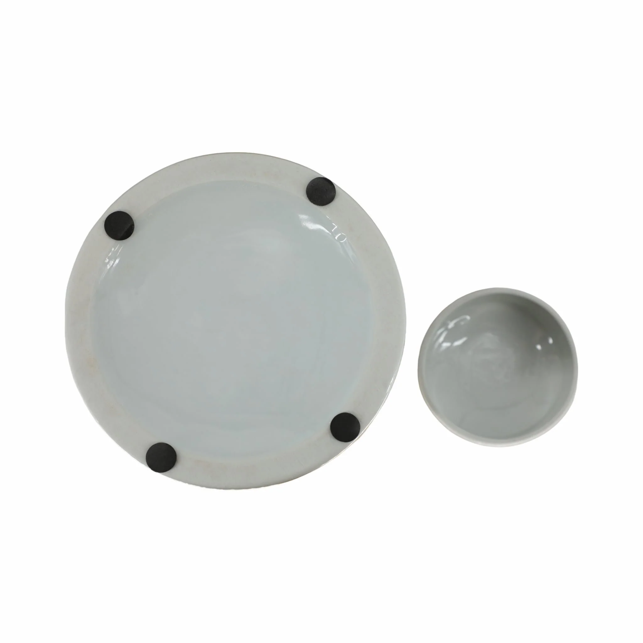 Ceramic 12" Jar With Gold Lid, White - Image 6