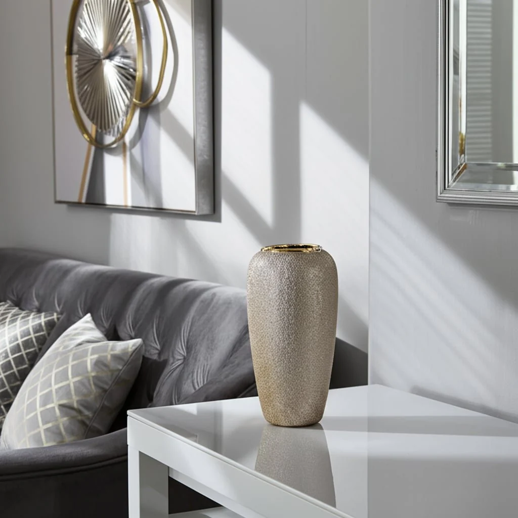 Ceramic 12" Vase, Champagne - Image 12