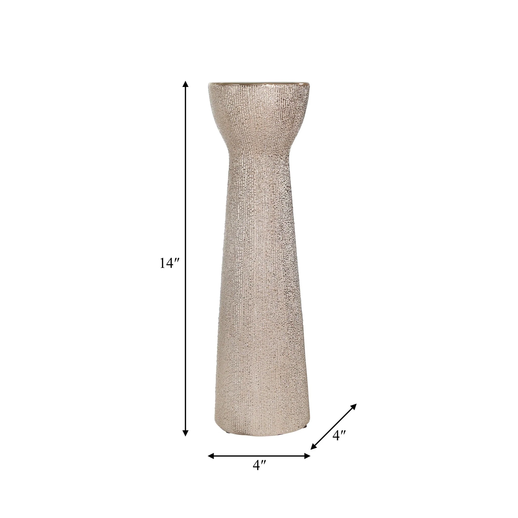Ceramic 14" Bead Candle Holder,champagne - Image 3