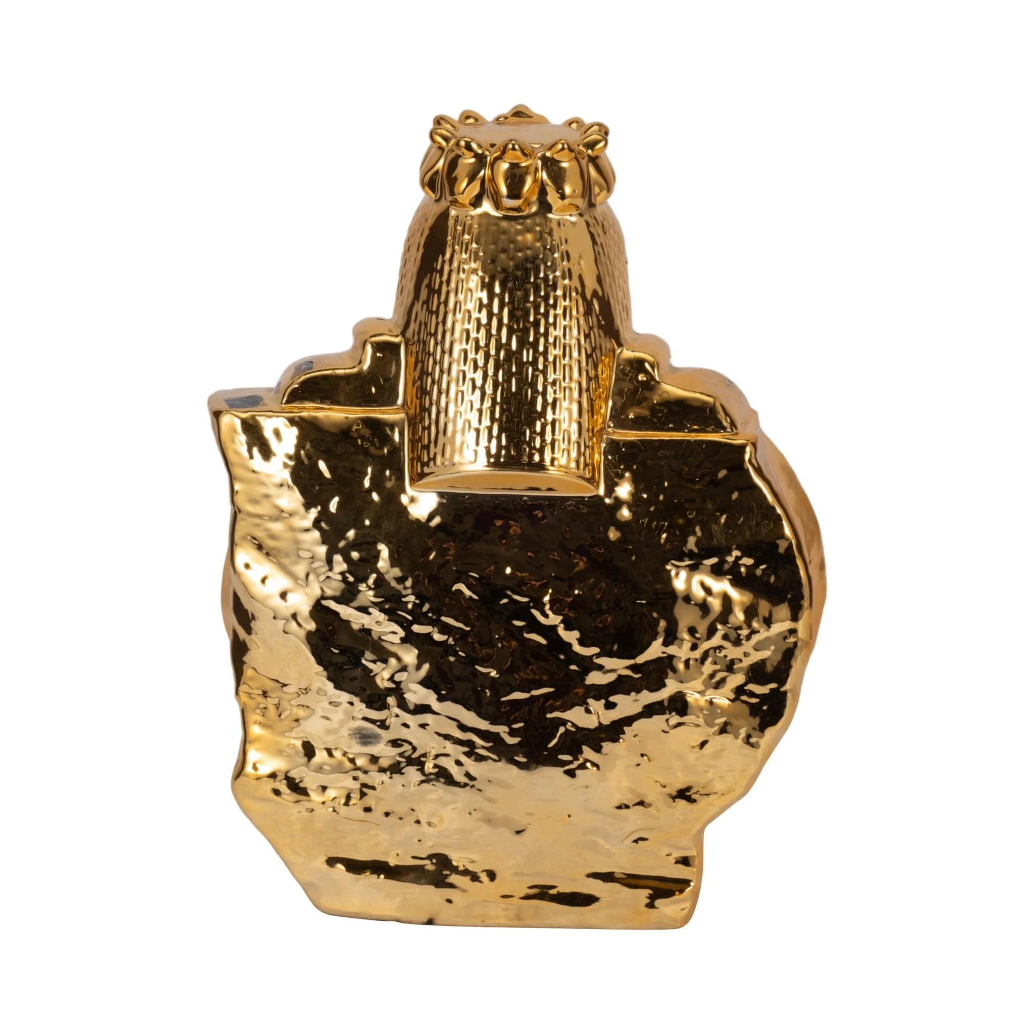 Ceramic 14" Table Top Sculpture, Gold - Image 4