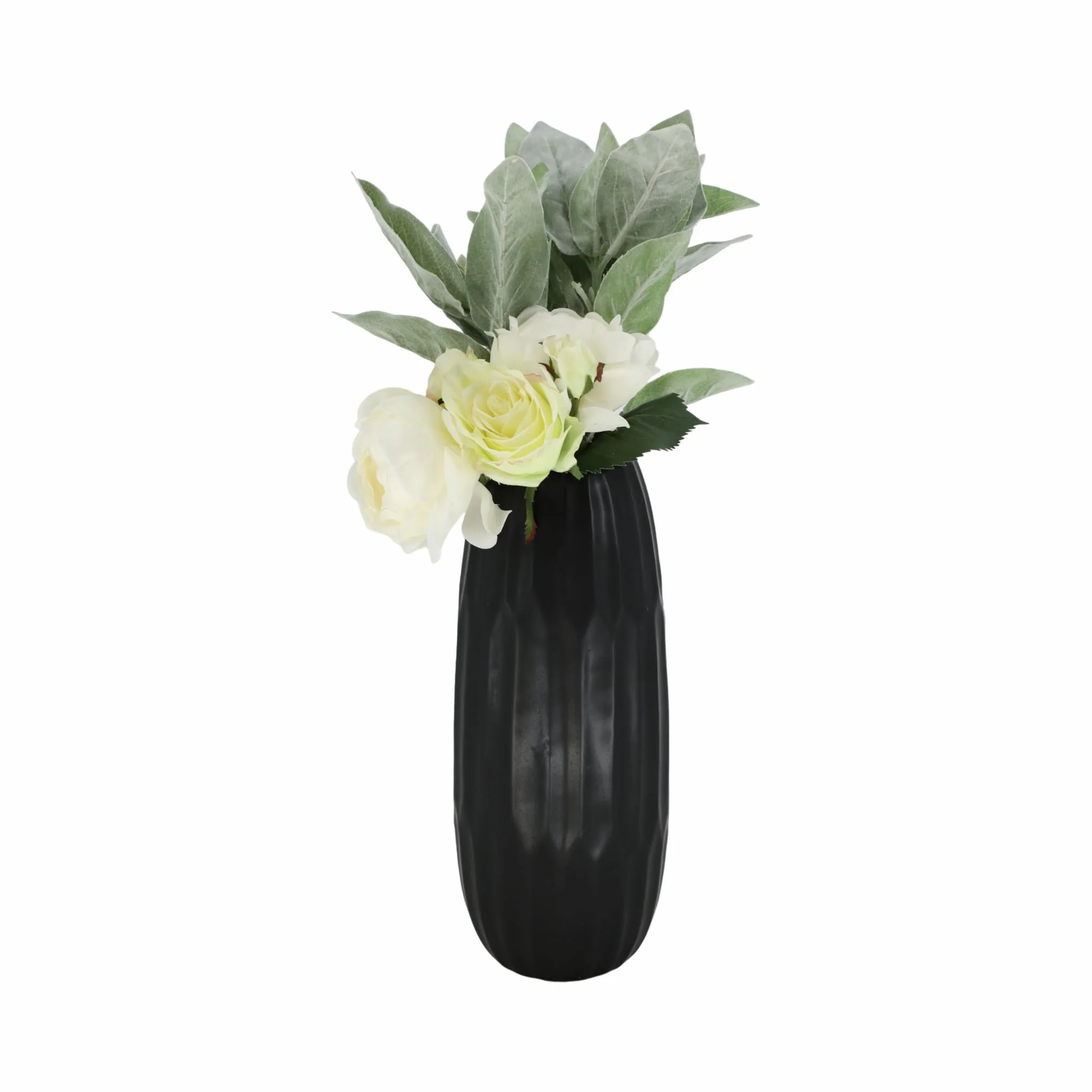 Ceramic 14" Vase , Black - Image 2