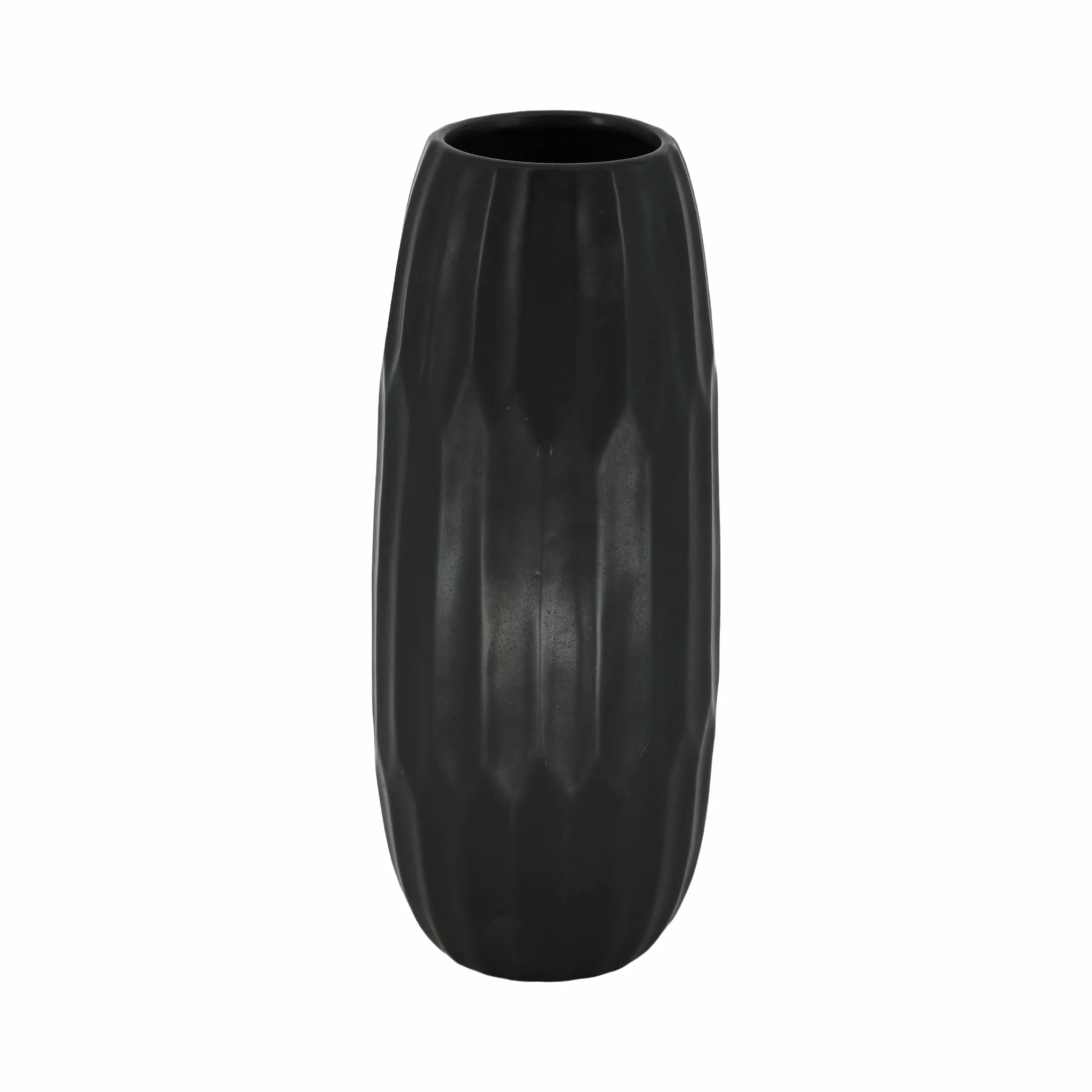 Ceramic 14" Vase , Black - Image 3