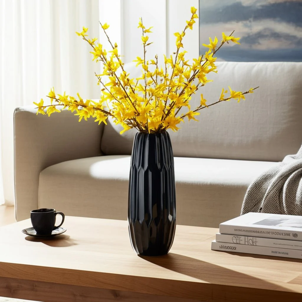Ceramic 14" Vase , Navy Blue - Image 10