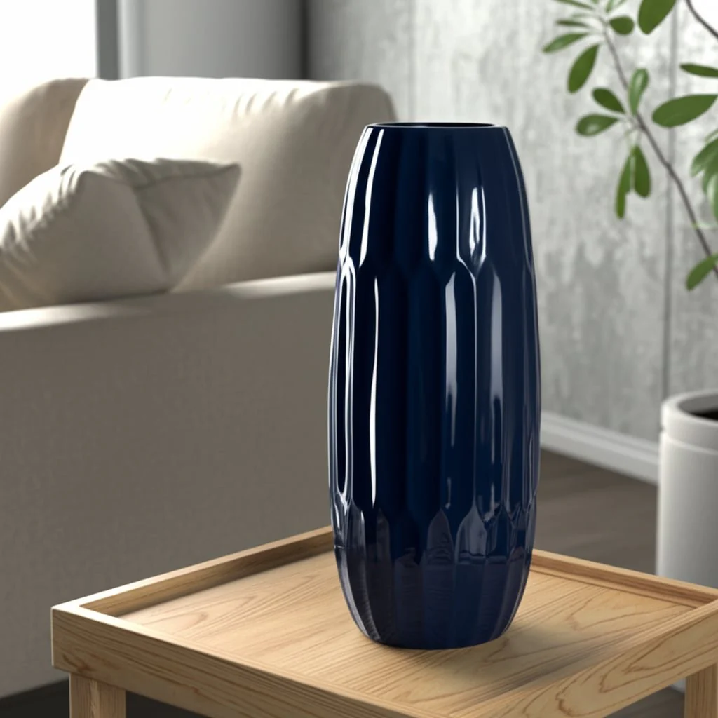 Ceramic 14" Vase , Navy Blue - Image 12