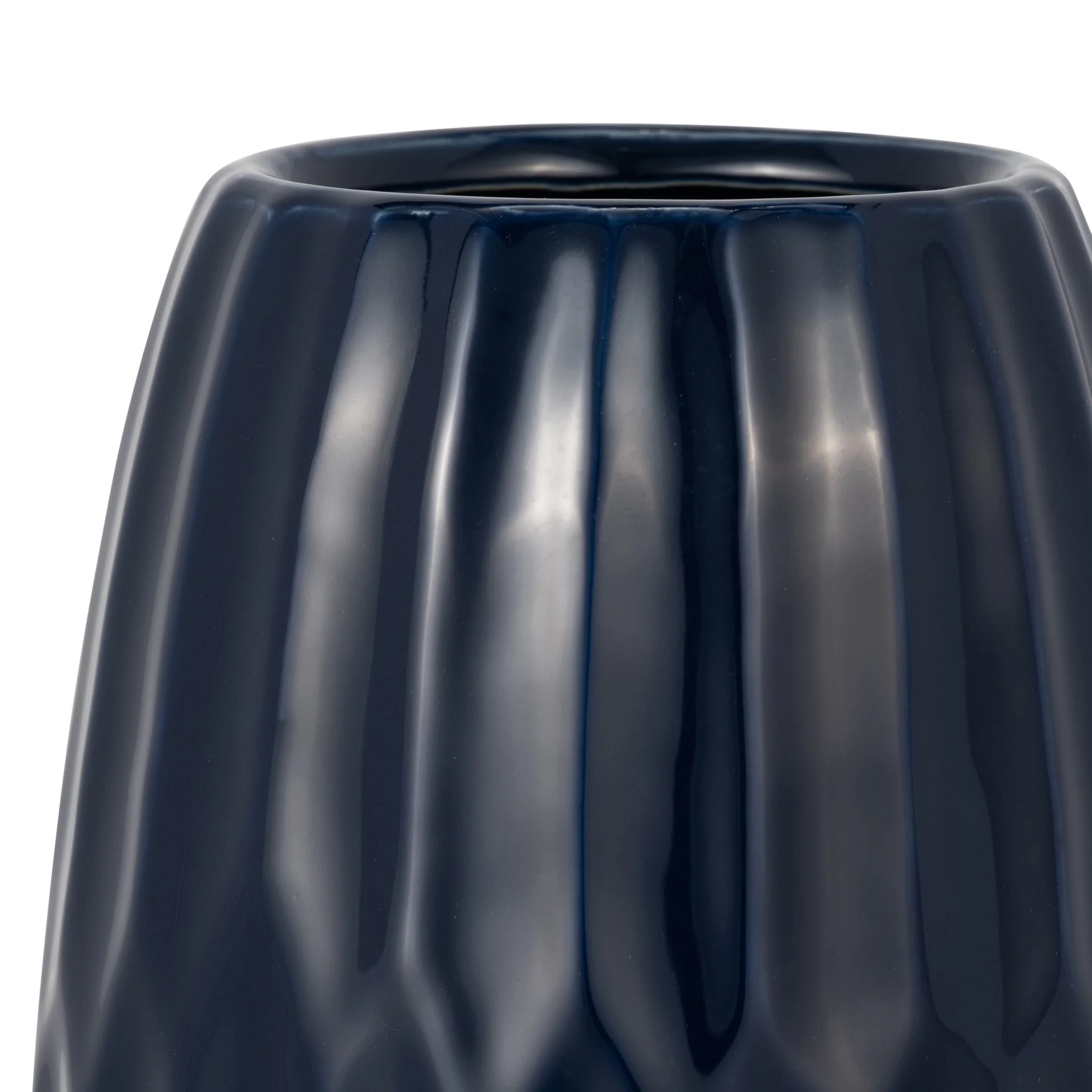 Ceramic 14" Vase , Navy Blue - Image 4