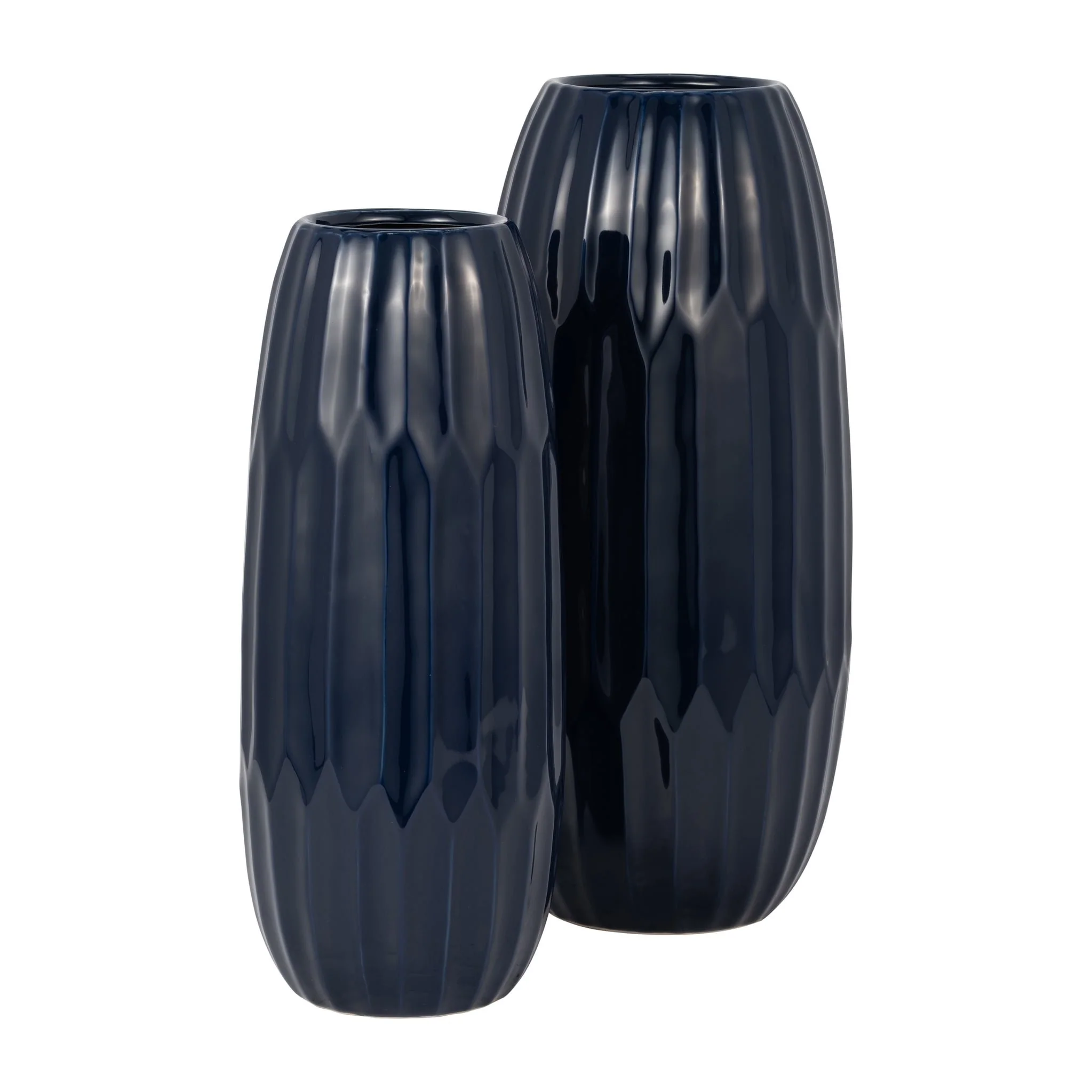Ceramic 14" Vase , Navy Blue - Image 7