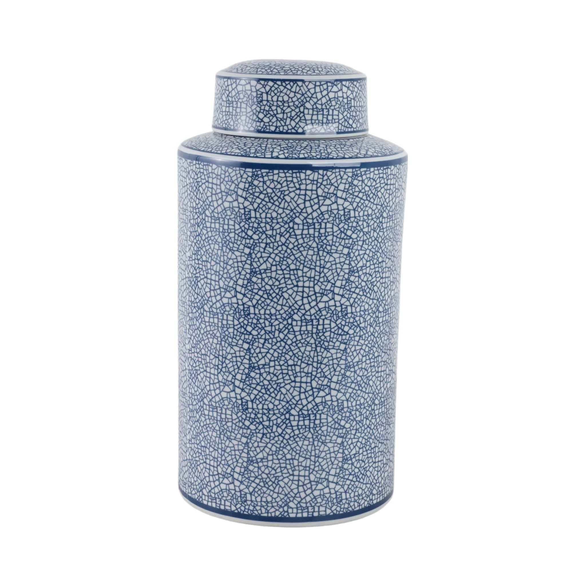 Ceramic 16" Jar, Crackle Blue - Image 3