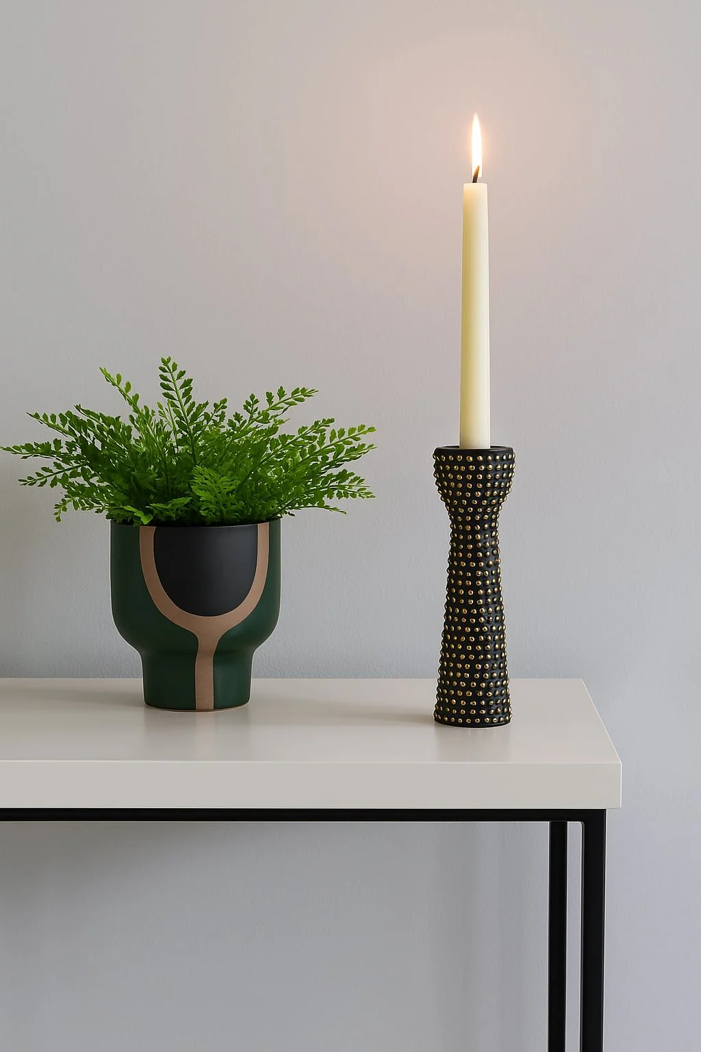 Ceramic 16" Spike Candle Holder Black/gold - Image 11