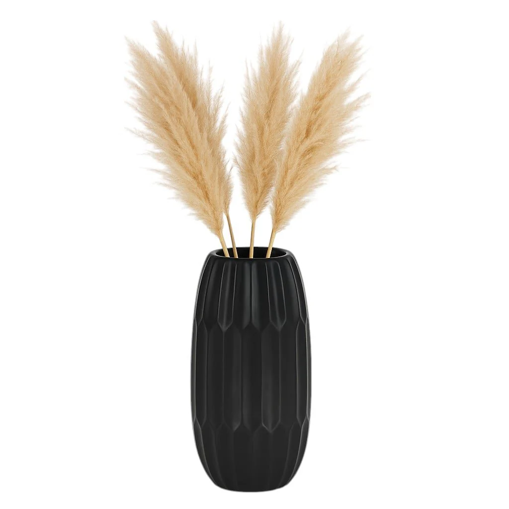 Ceramic 16" Vase , Black - Image 2