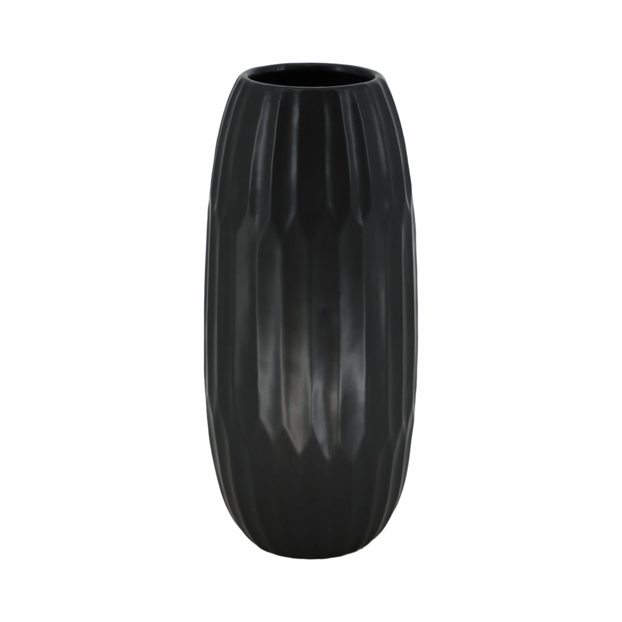 Ceramic 16" Vase , Black - Image 3
