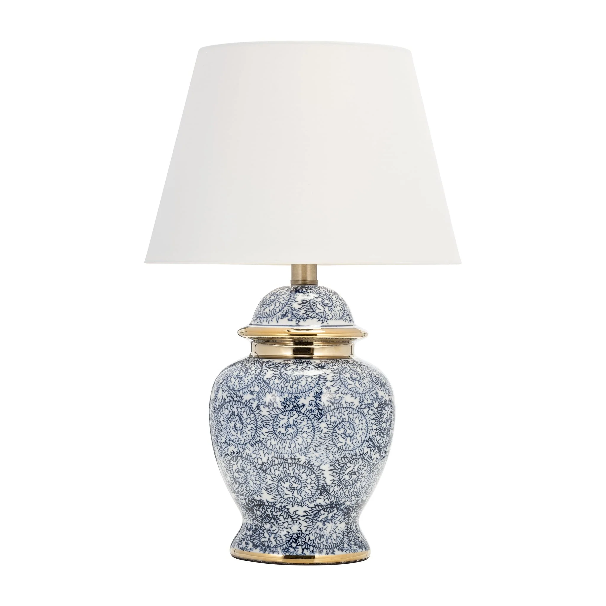 Ceramic 19" Chinoiserie Table Lamp, Blue/gold - Image 3