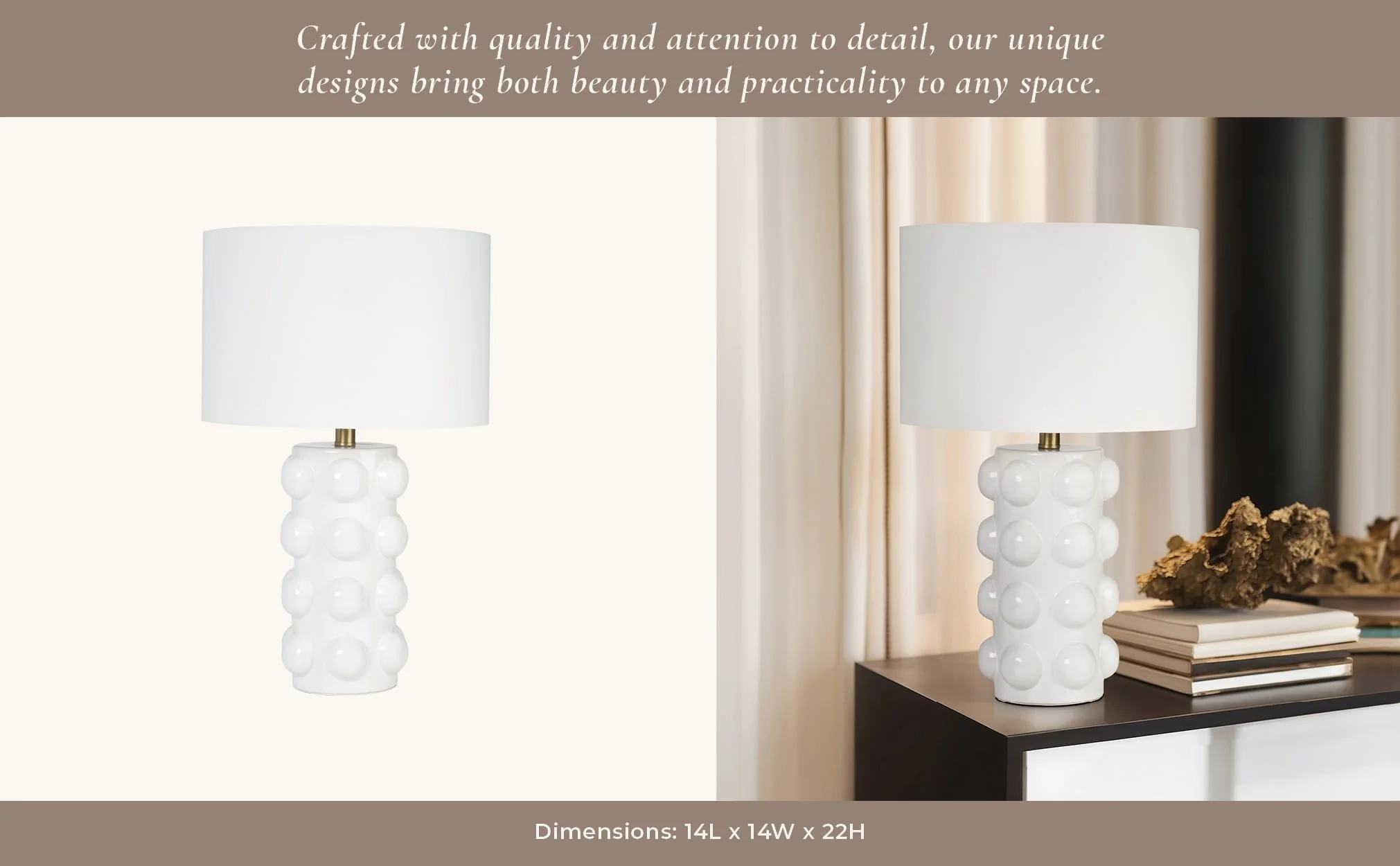 Ceramic 22" Bubble Table Lamp, White - Image 10