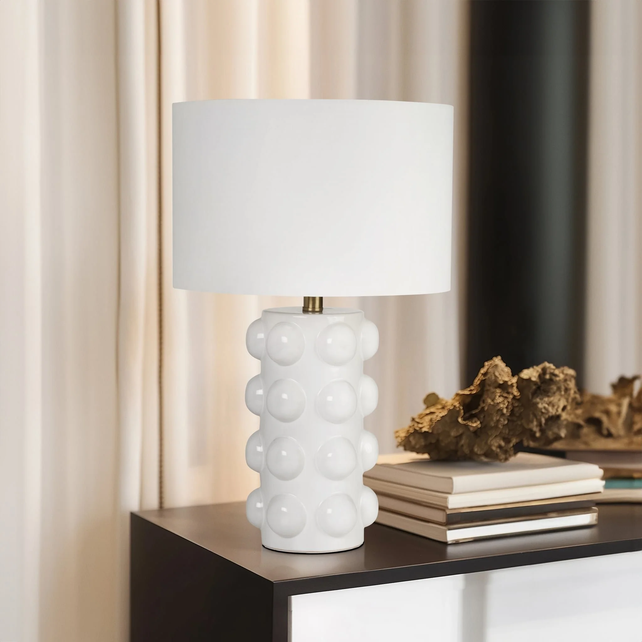Ceramic 22" Bubble Table Lamp, White - Image 9