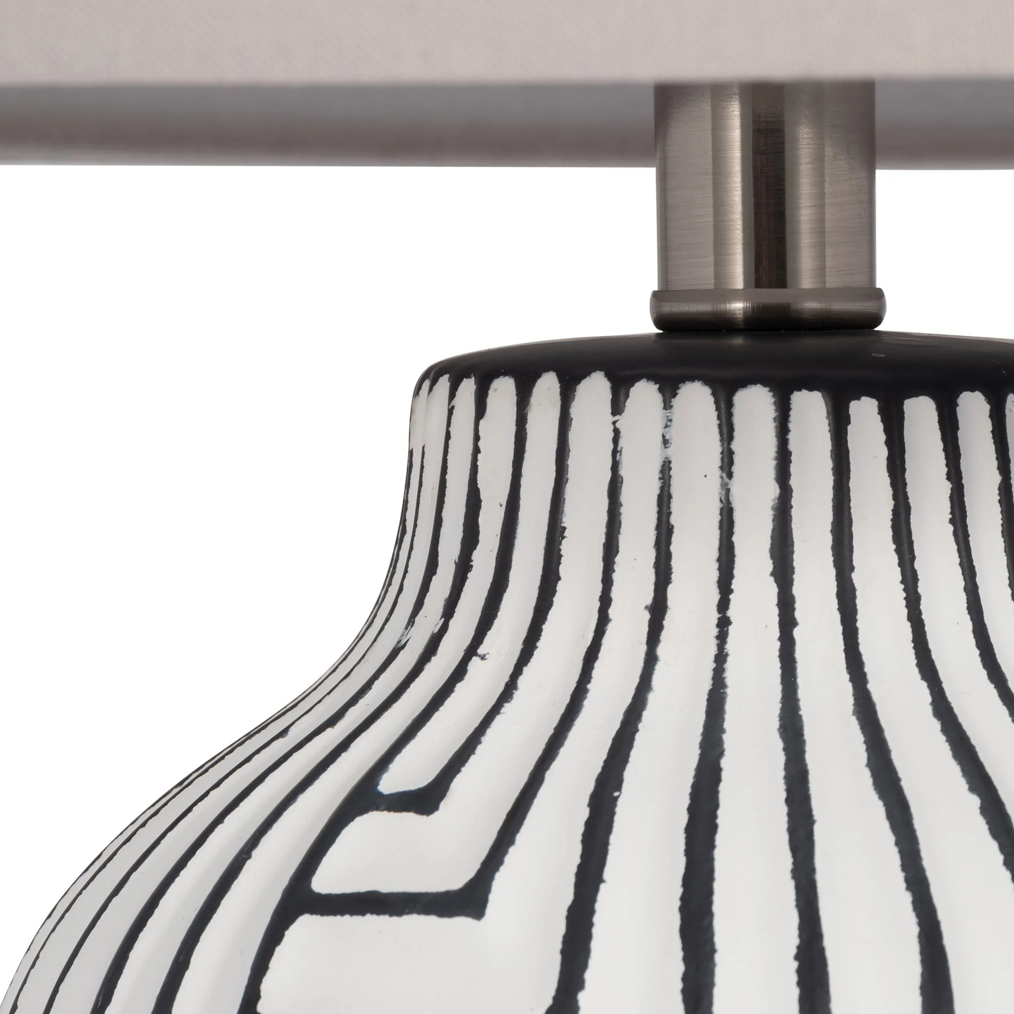 Ceramic, 26" Tribal Textured Table Lamp, White - Image 4