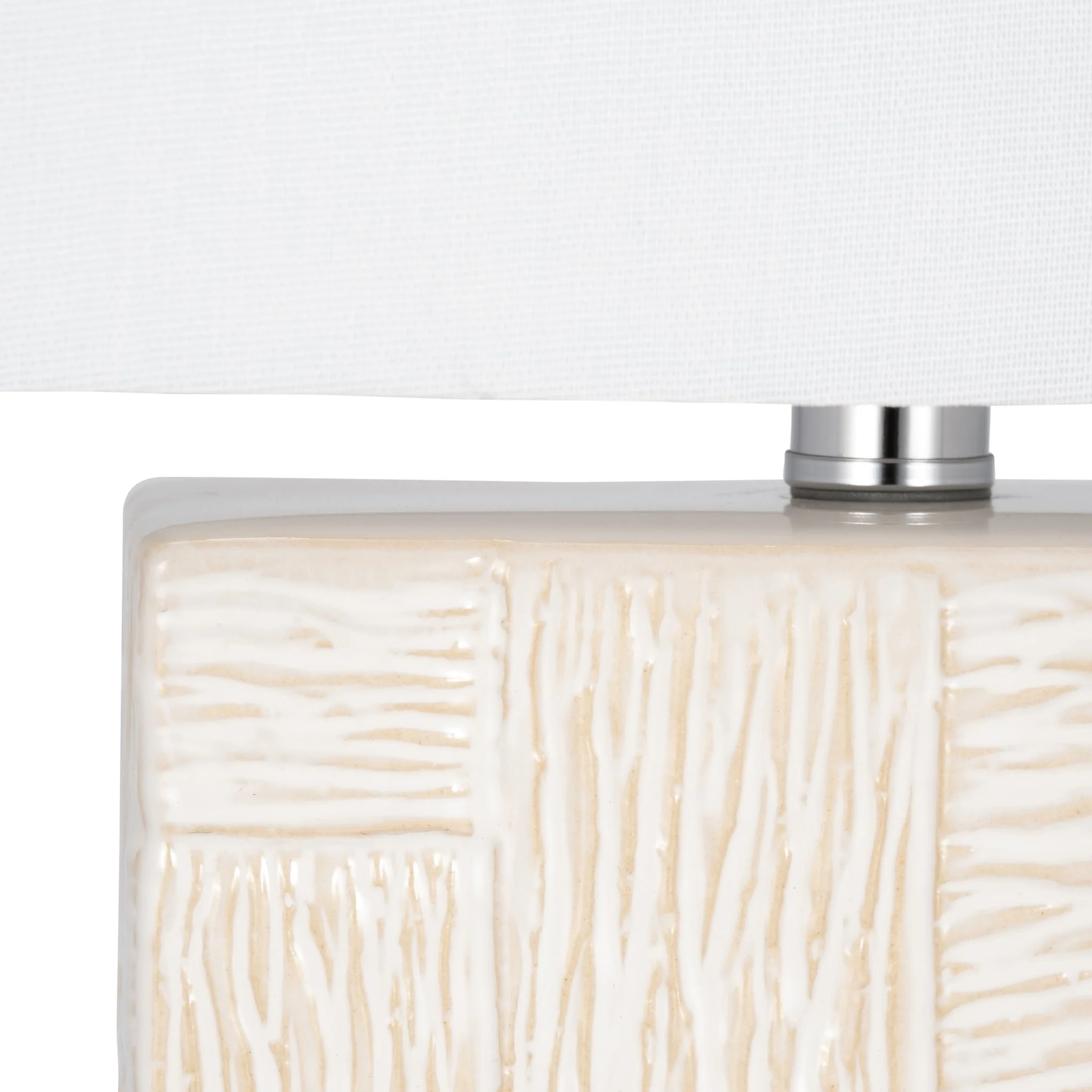 Ceramic 31'' Textured Table Lamp, White - Image 4