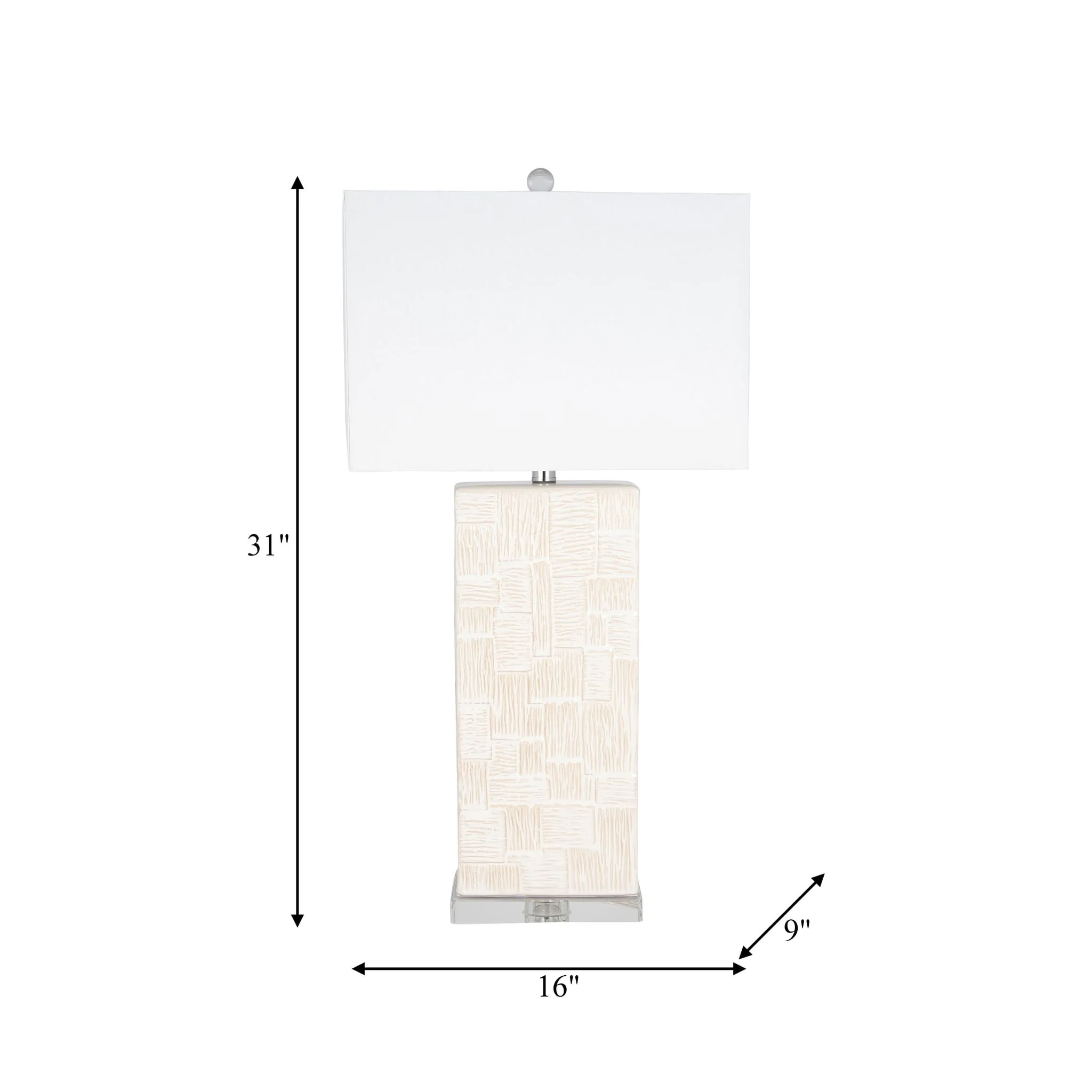 Ceramic 31'' Textured Table Lamp, White - Image 8
