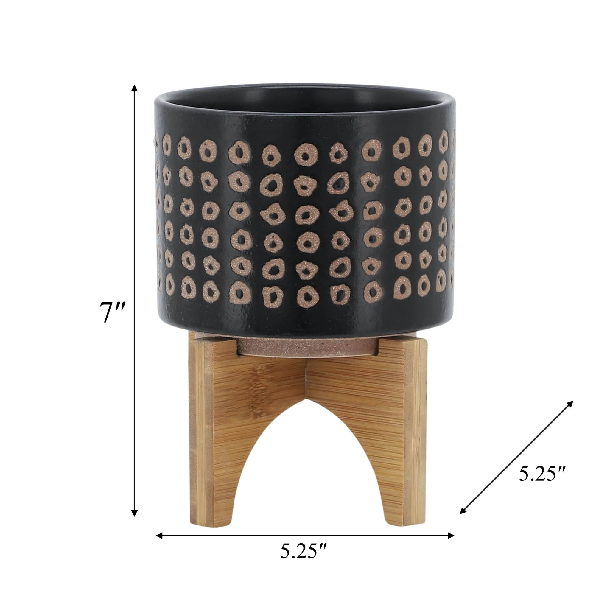 Ceramic 5" Planter On Stand, Brown - Image 8
