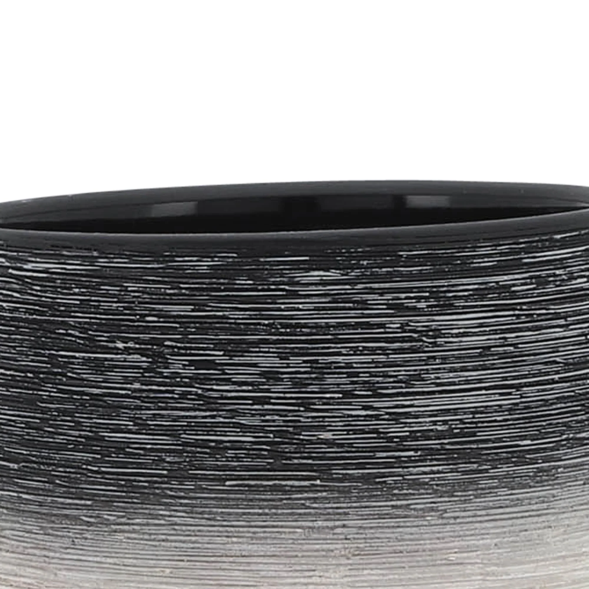 Ceramic 5" Planter On Wooden Stand, Gray - Image 6