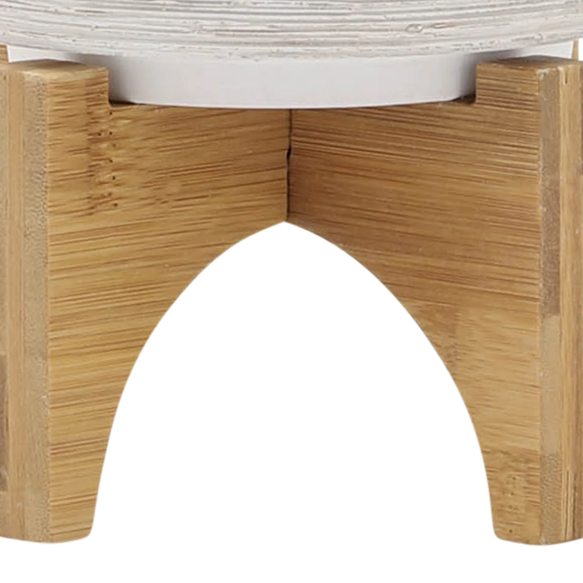 Ceramic 5" Planter On Wooden Stand, Gray - Image 7