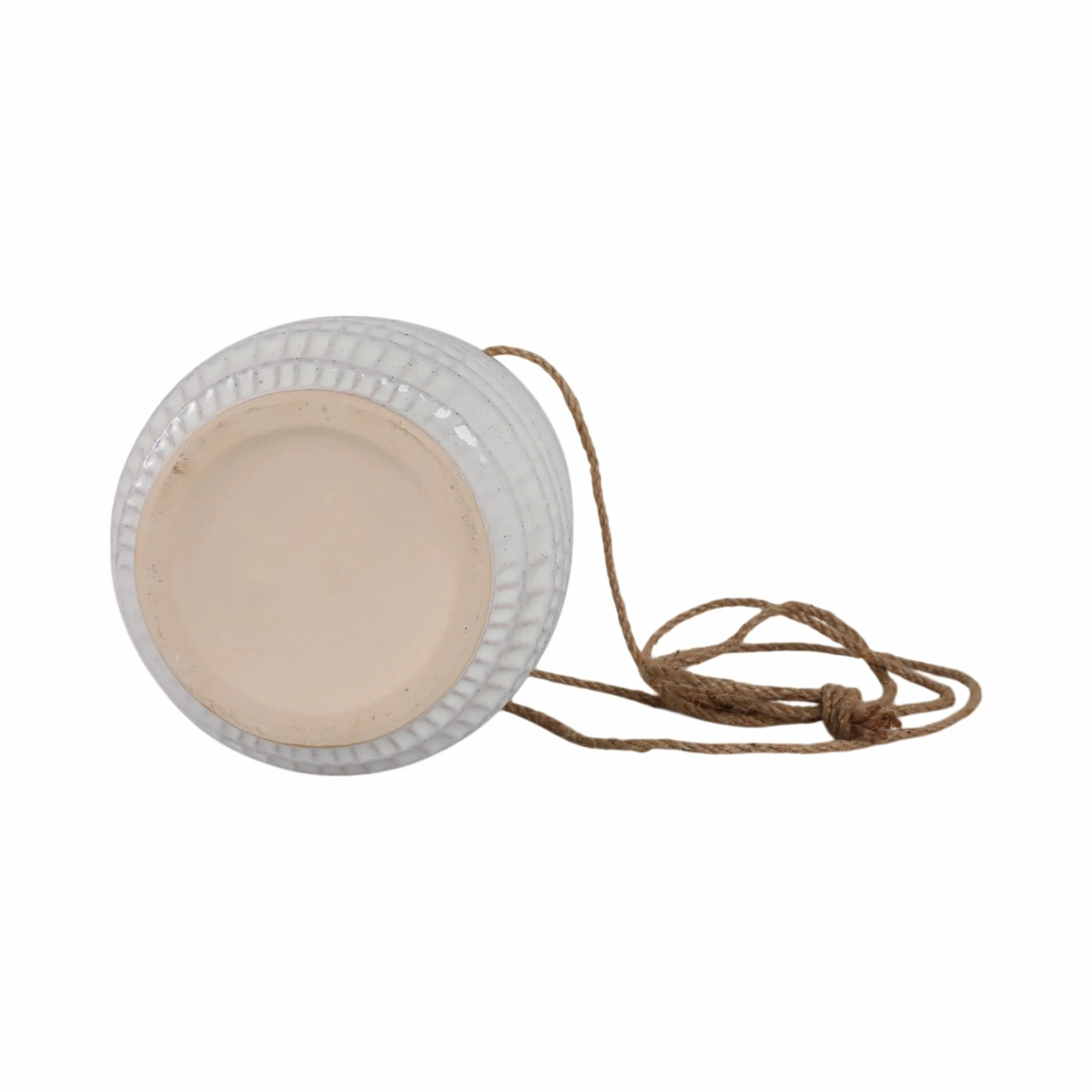 Ceramic 6" Dimpled Hanging Planter, Beige - Image 8