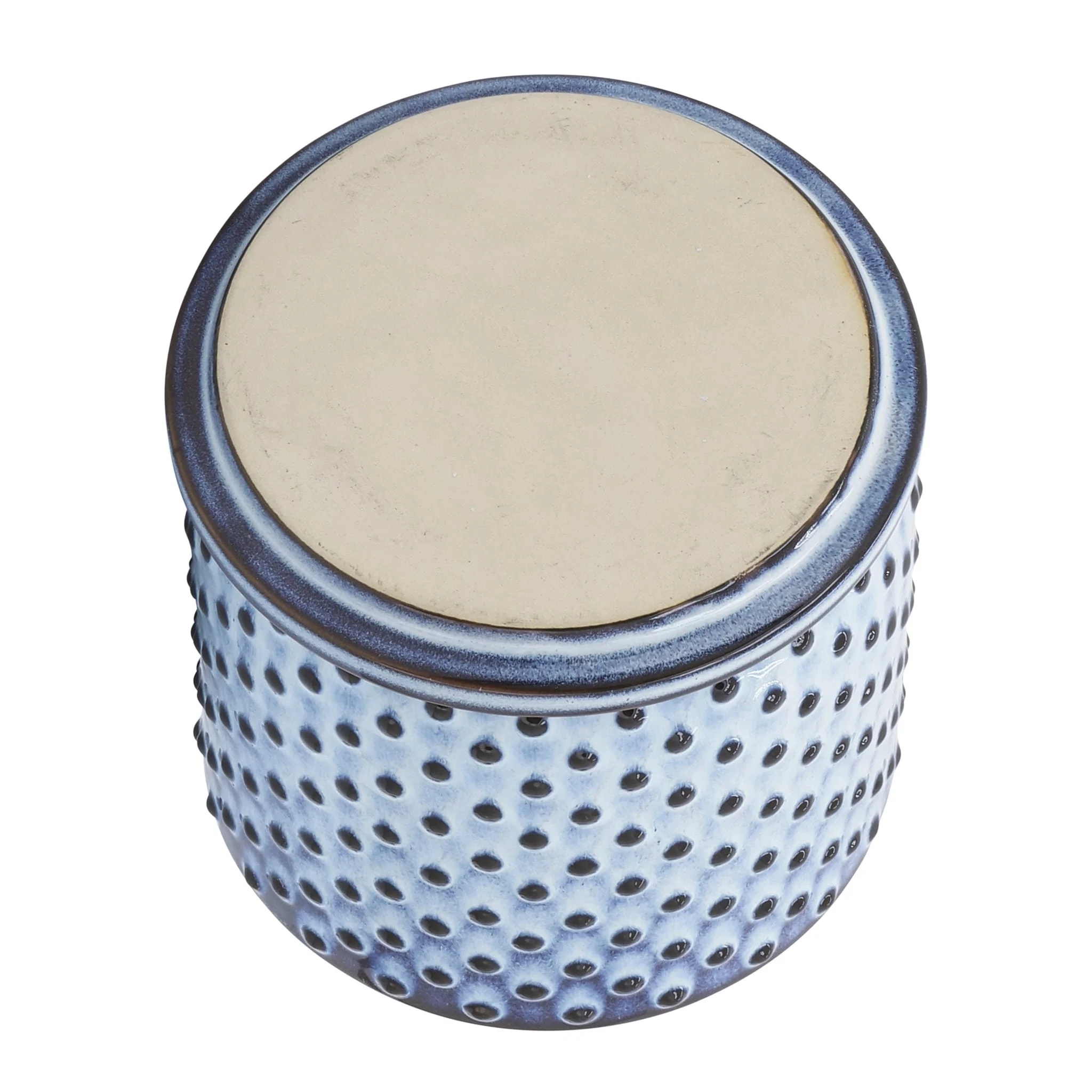 Ceramic 6" Dotted Planter W/ Saucer, Blue - Image 3