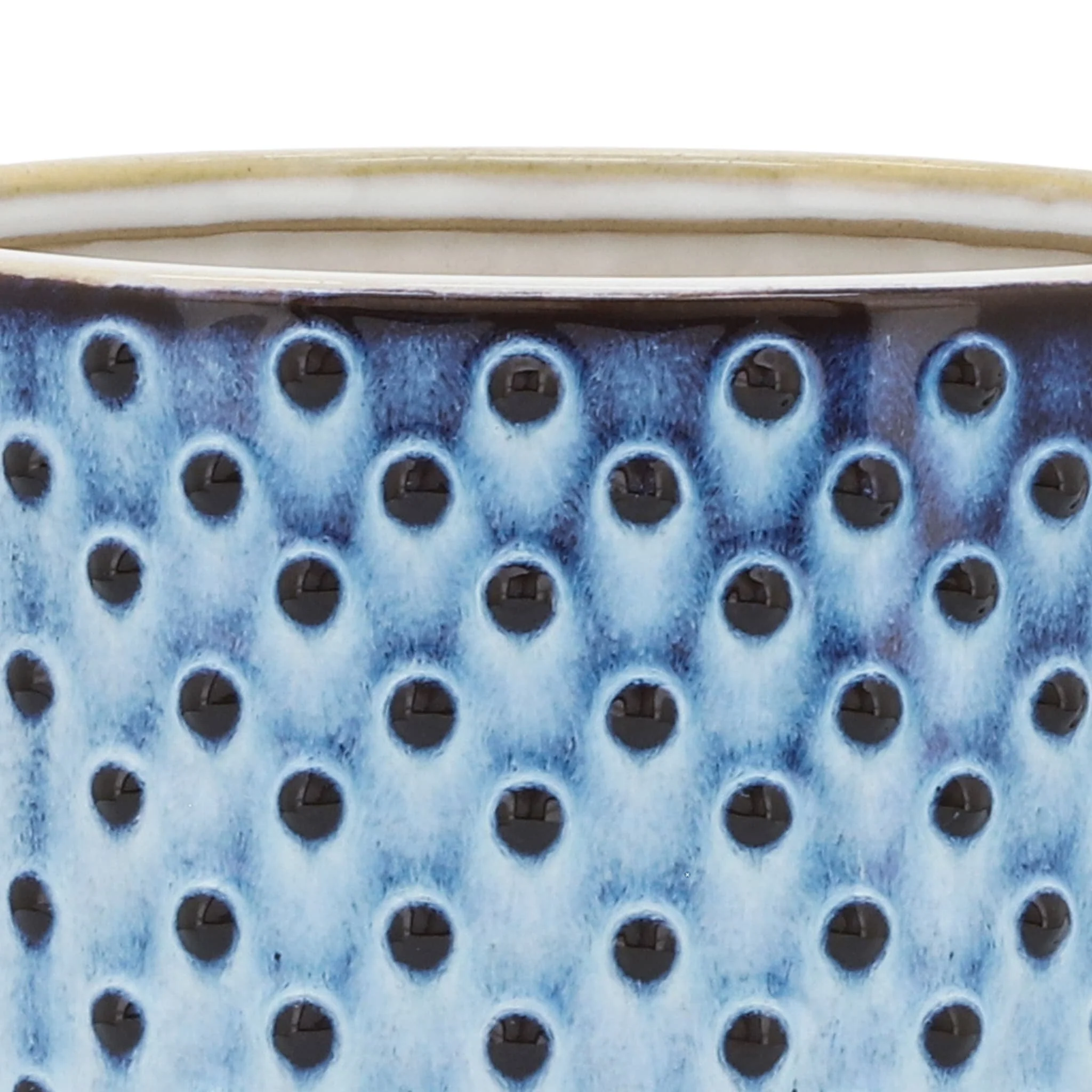 Ceramic 6" Dotted Planter W/ Saucer, Blue - Image 4