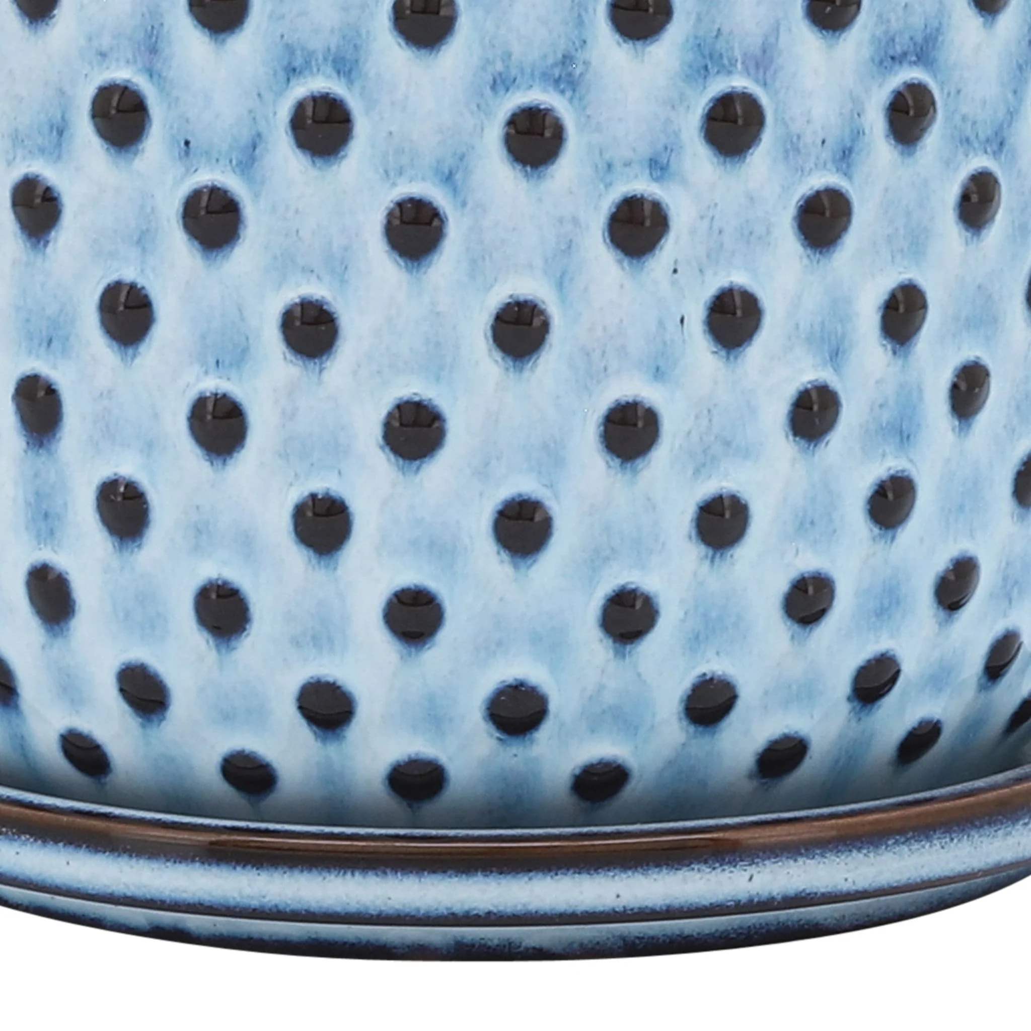 Ceramic 6" Dotted Planter W/ Saucer, Blue - Image 5