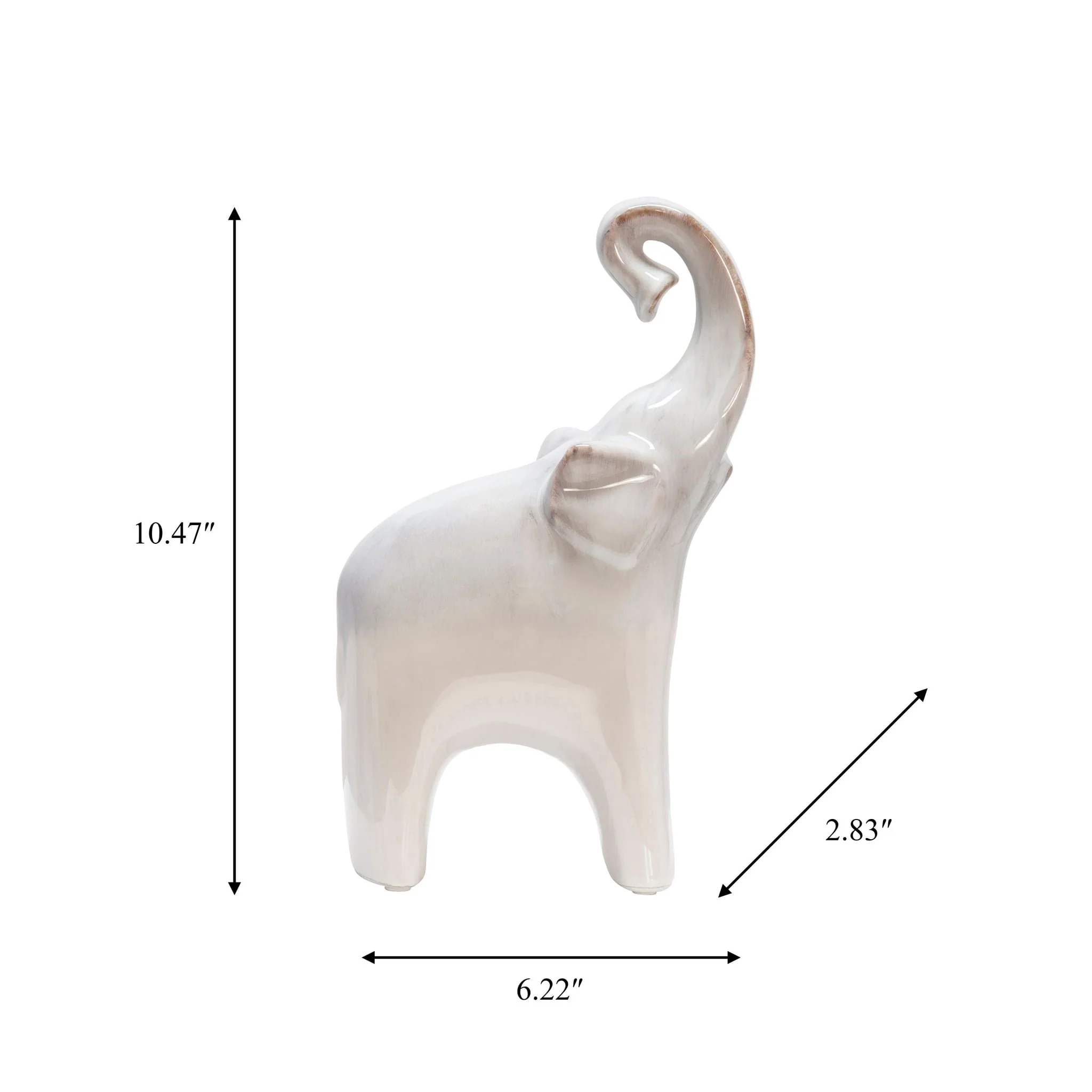 Ceramic 6x11"  Elephant, Cream - Image 6
