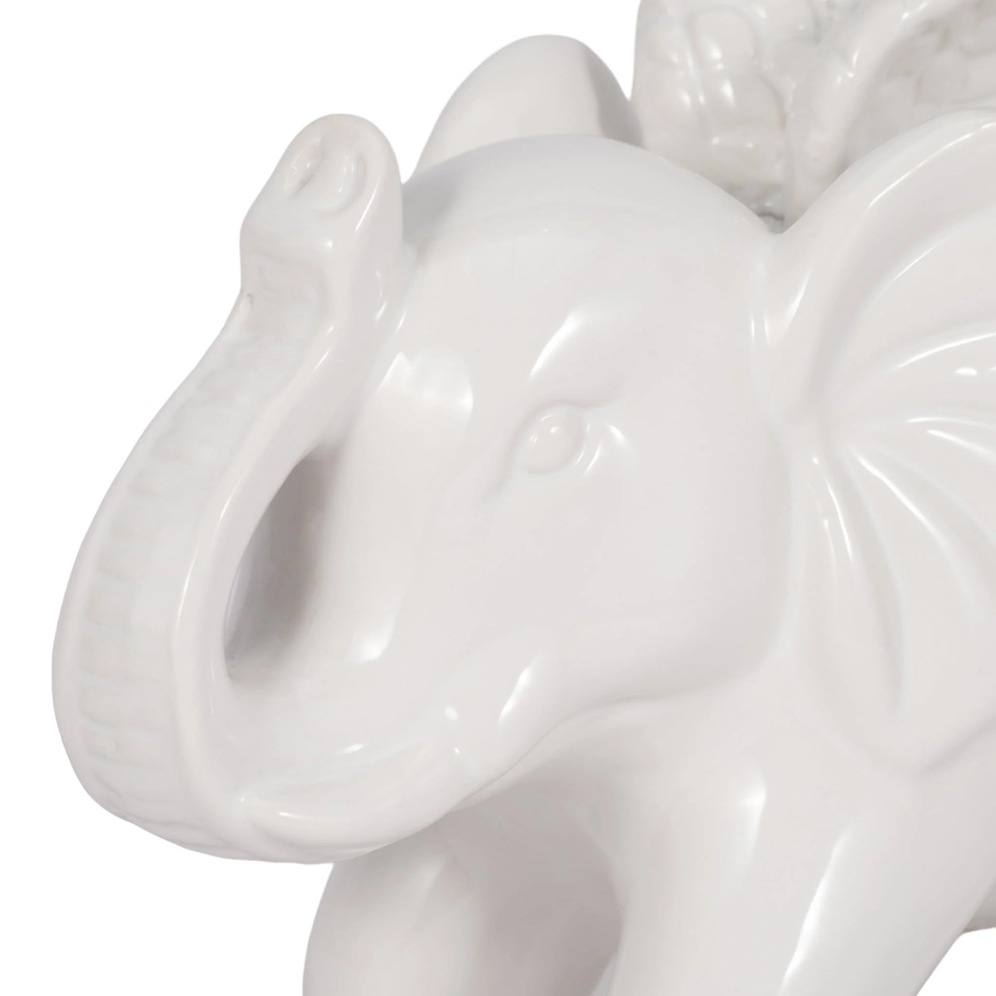 Ceramic 7" Elephant Angel Figurine, White - Image 5