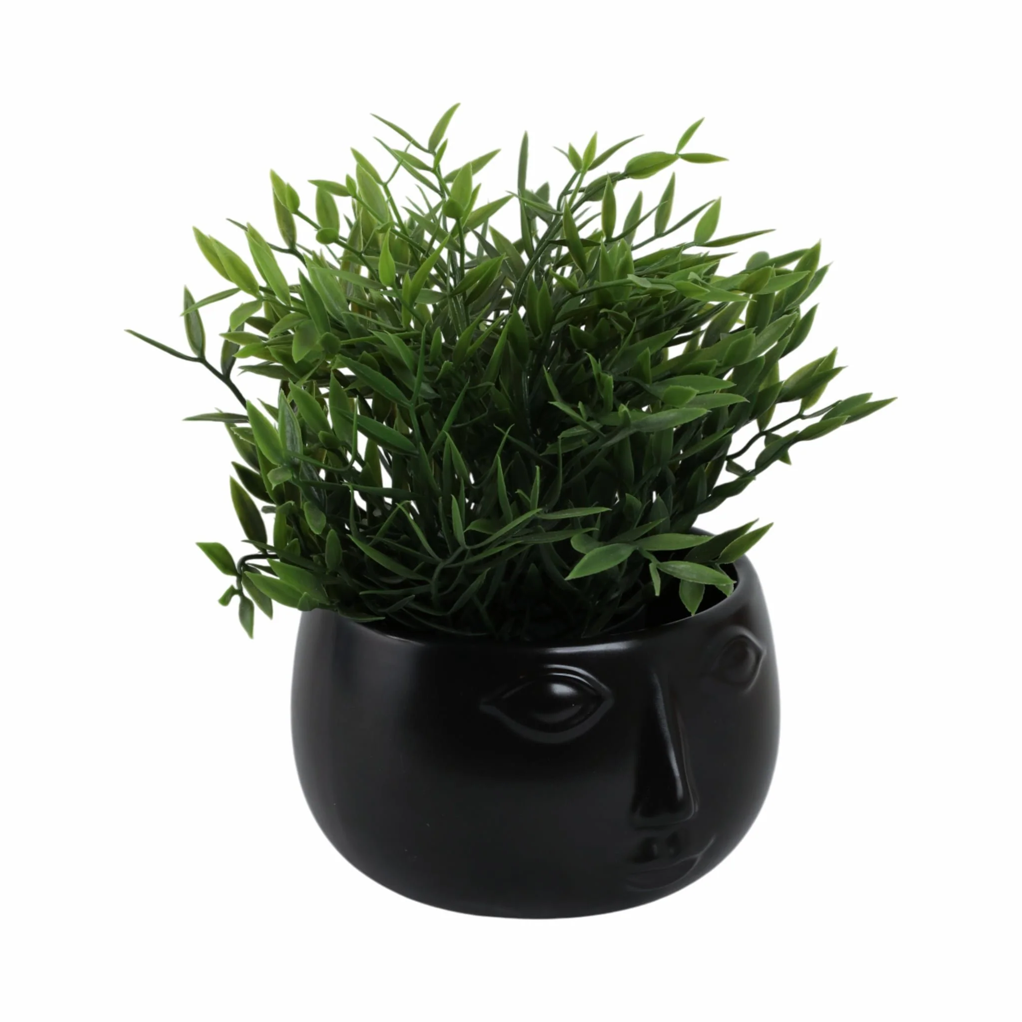 Ceramic 7" Face Planter, Matte Black - Image 2