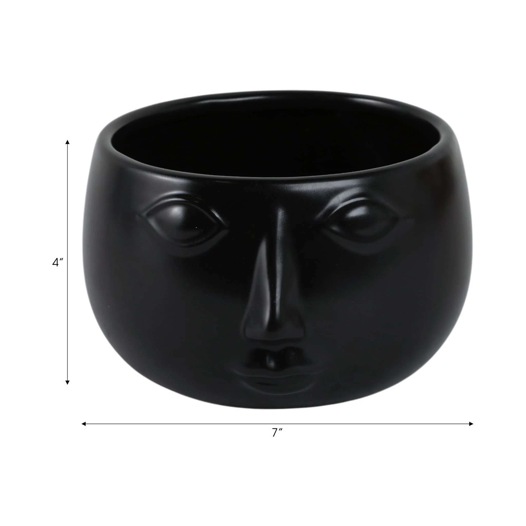 Ceramic 7" Face Planter, Matte Black - Image 9