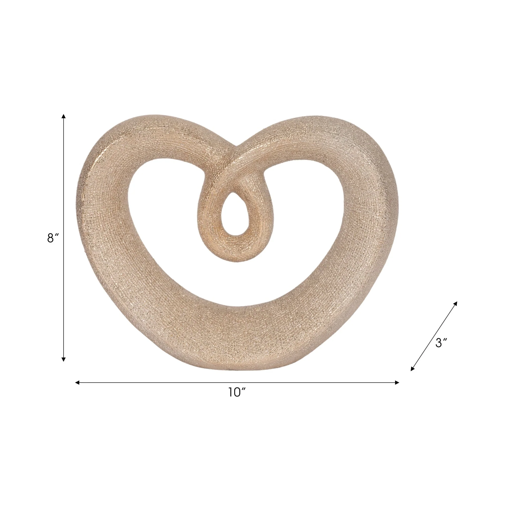 Ceramic 8" Beaded Heart Accent, Champange - Image 7