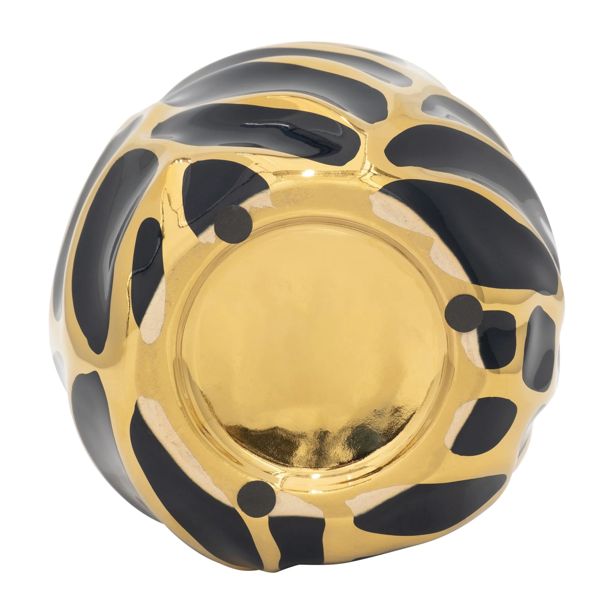 Ceramic 8" Leaf Vase, Drk Navy/gold - Image 6