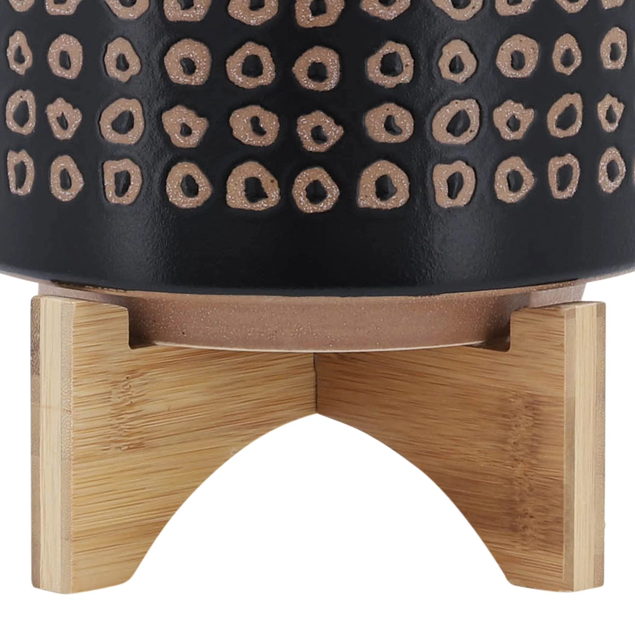 Ceramic 8" Planter On Stand, Brown - Image 7