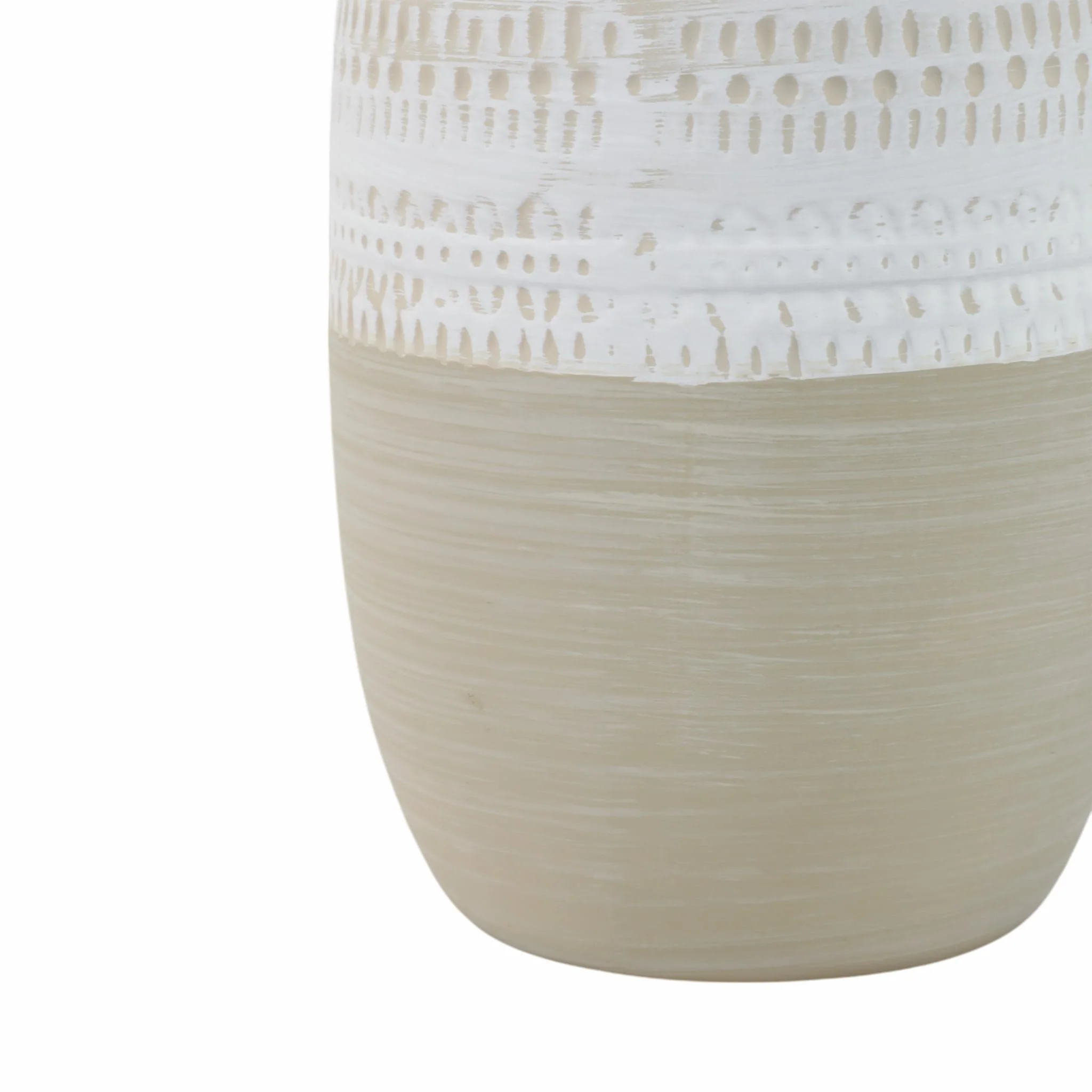 Ceramic 8" Tribal Vase, Beige - Image 5