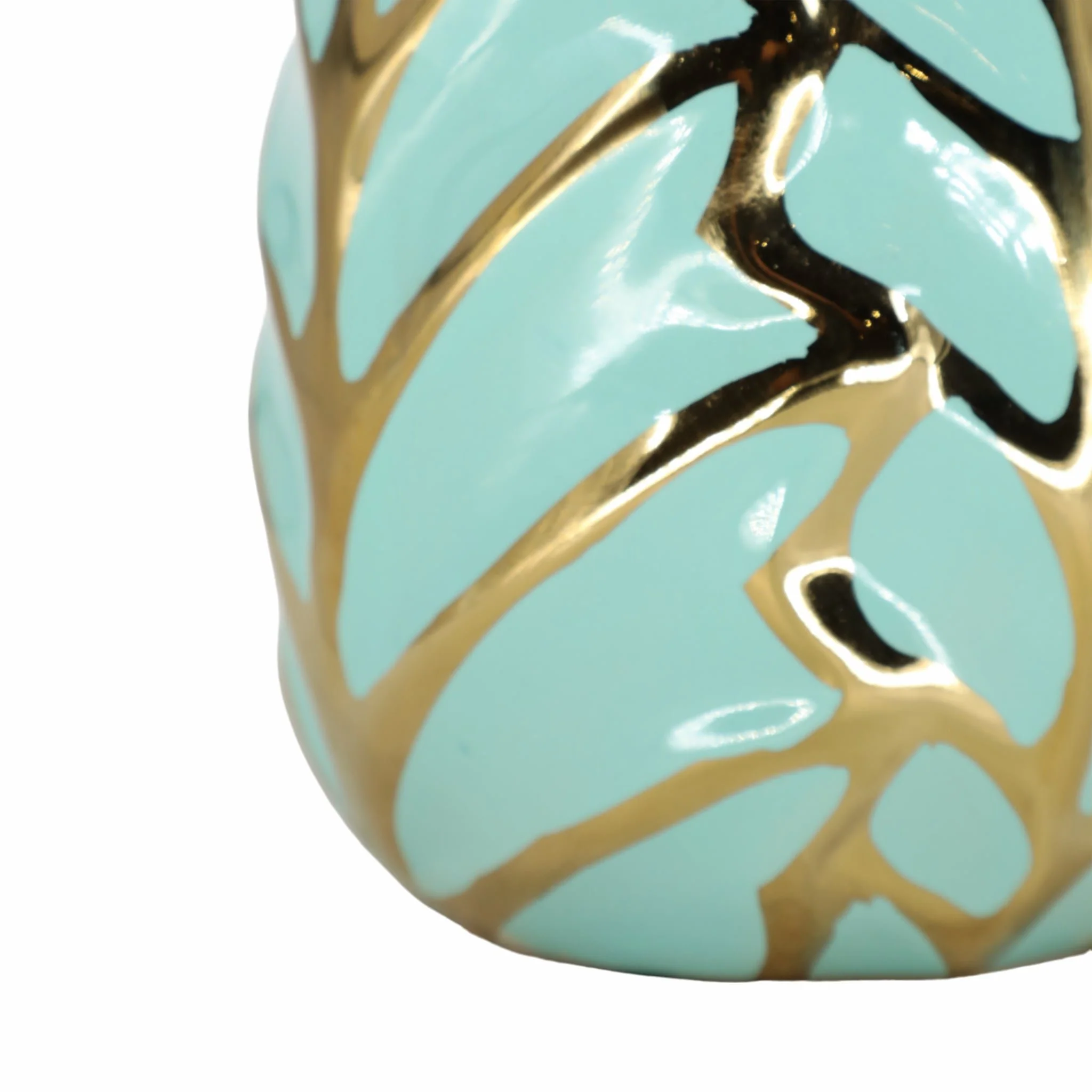 Ceramic 8"h Leaf Vase, Green - Image 4