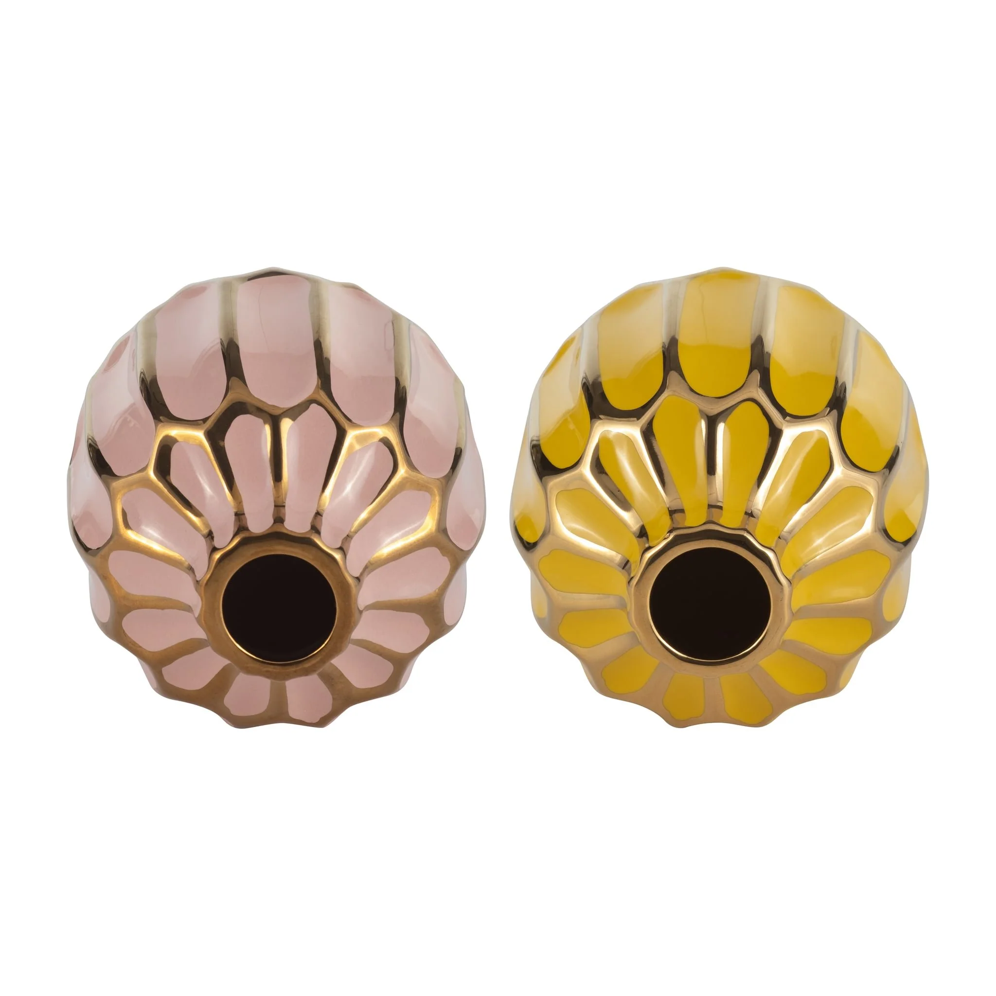 Ceramic Vase, 5"h, S/2, Blush/yellow - Image 6