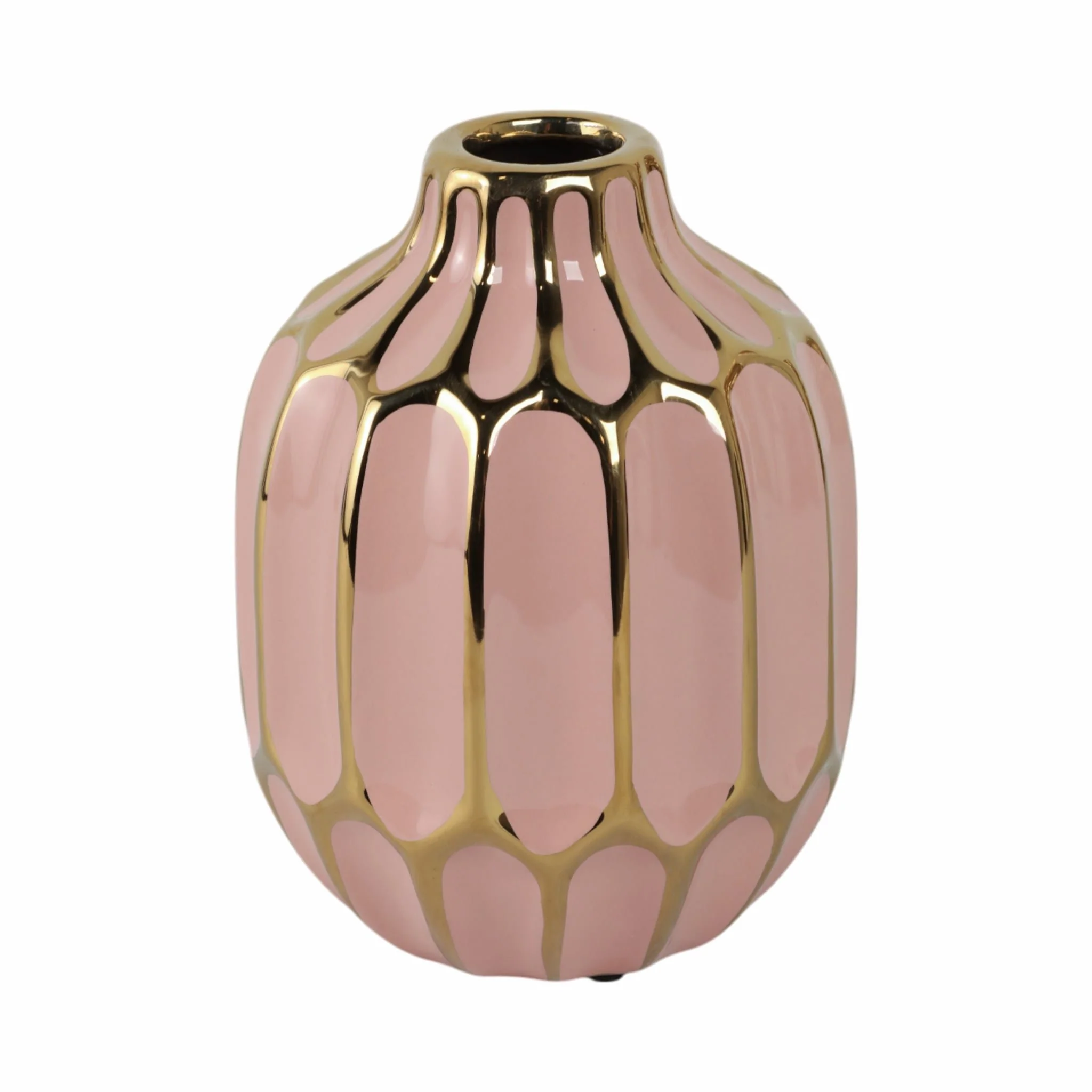 Ceramic Vase 8", Blush/gold - Image 3