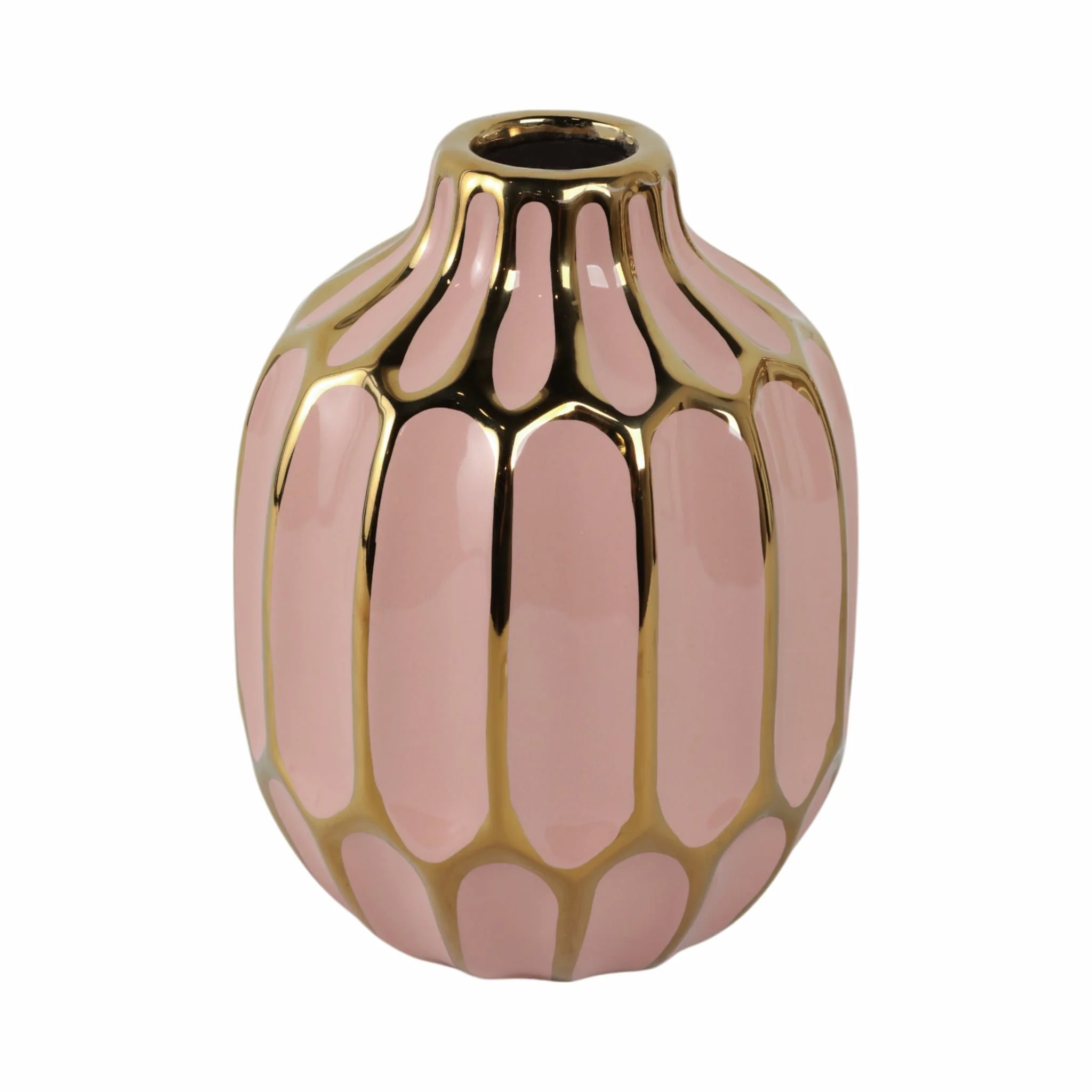 Ceramic Vase 8", Blush/gold - Image 4