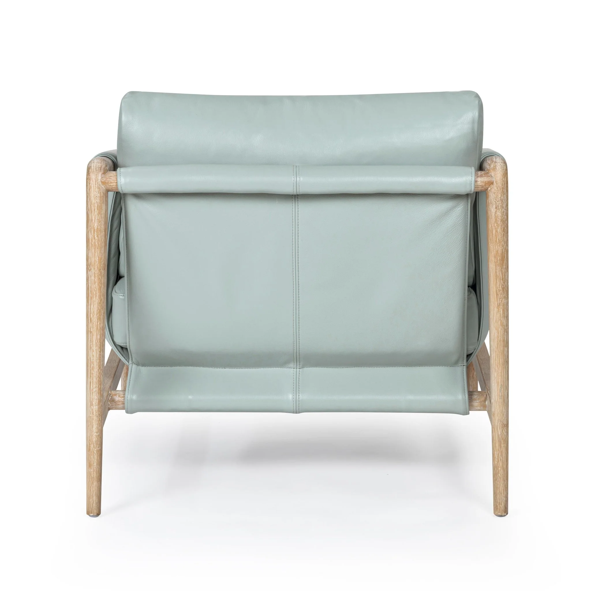 Chakka Blue Genuine Leather Accent Chair - Image 4